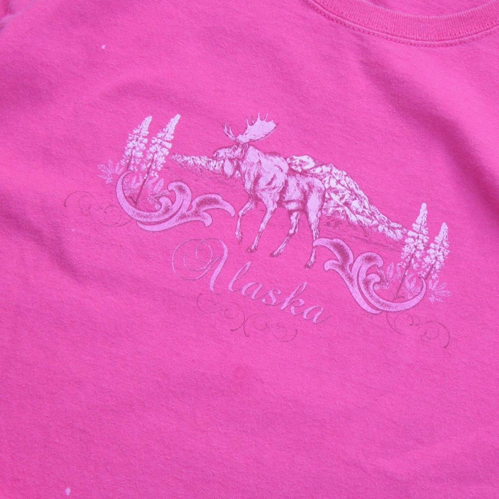 Other Vintage Pink Alaska Moose Graphic Tee Size L / US 10 / IT 46 - 2 Thumbnail