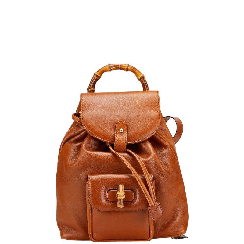Gucci Gucci Gucci Bamboo Leather Backpack Leather Backpack 003 1705 0030 Size ONE SIZE - 1 Thumbnail