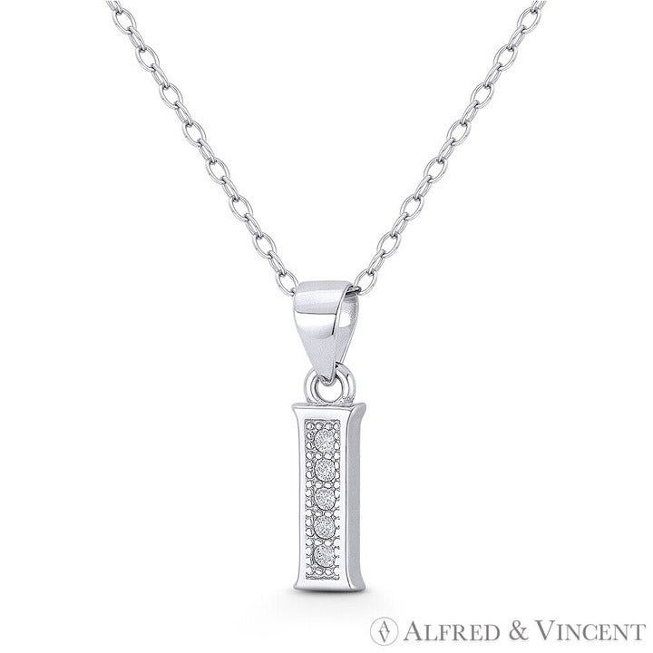 Other Initial Letter "I" Block Script CZ Crystal Pendant Size ONE SIZE - 1 Preview