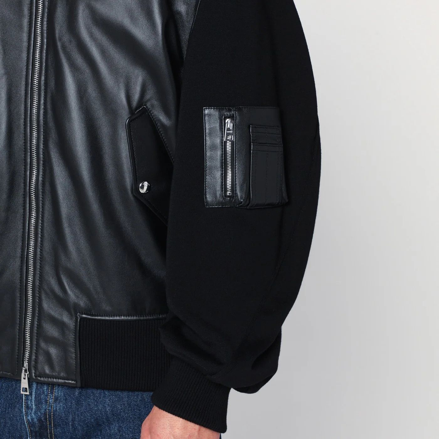 Givenchy o1d2blof0426 Leather Bomber Jacket in Black Size US XL / EU 56 / 4 - 4 Thumbnail