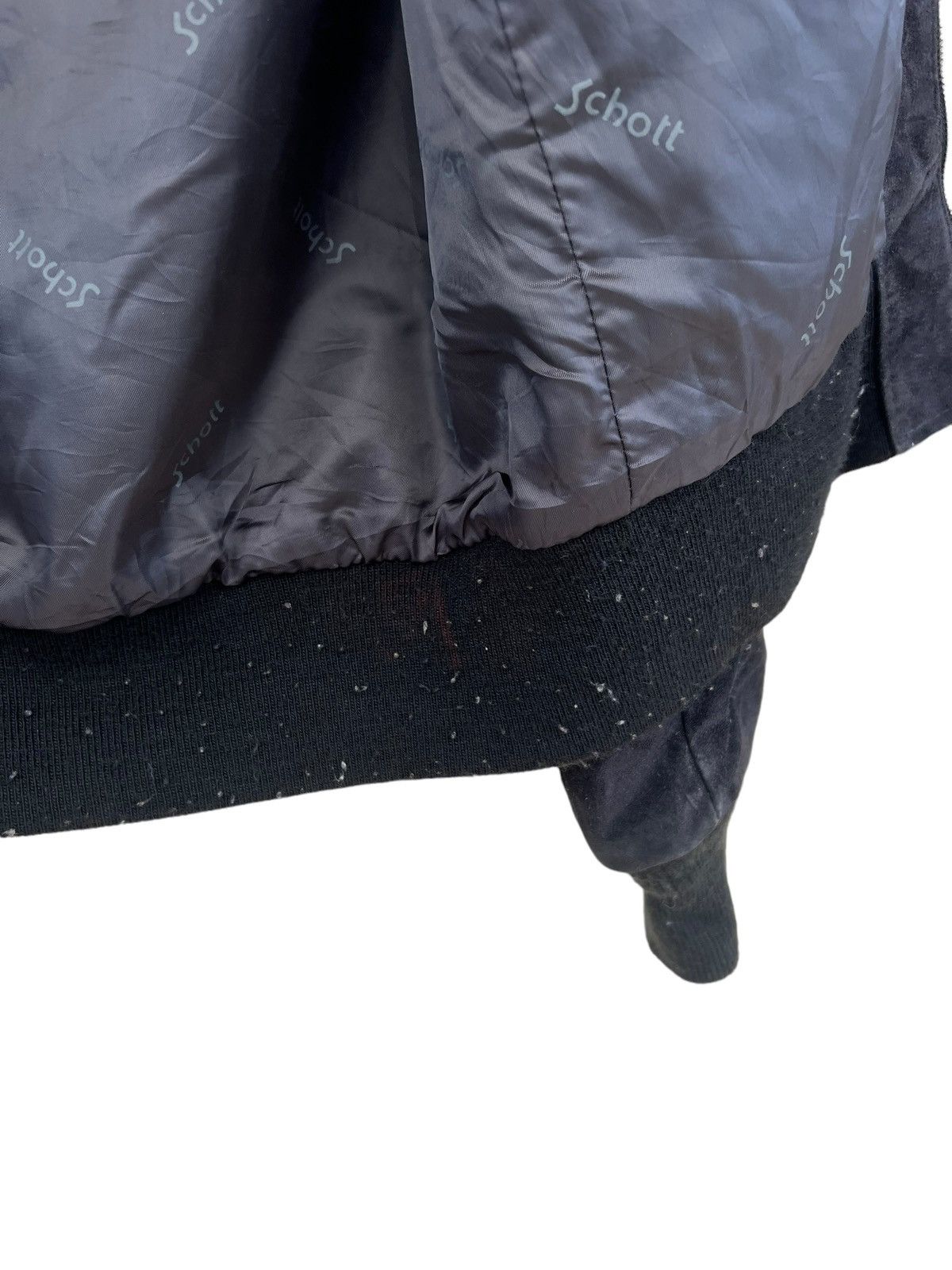 Schott 80s Schott N.Y.C. Patina Black Suede Leather Bomber Jacket Size US M / EU 48-50 / 2 - 18 Thumbnail