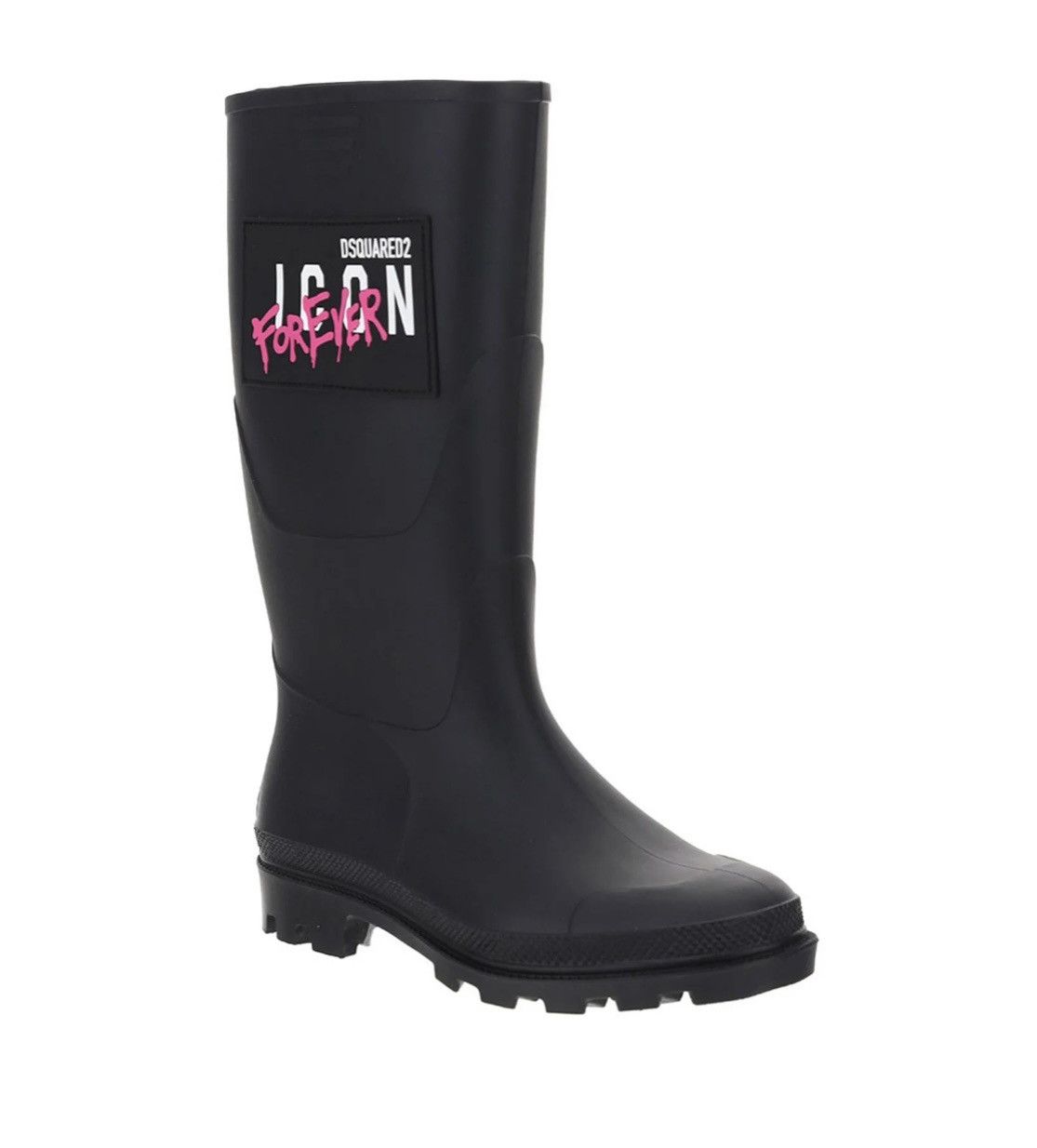 Dsquared2 DSQUARED2 Icon Tall Black Rubber Rain Boots Size 8 NEW Size US 8 / IT 38 - 2 Thumbnail