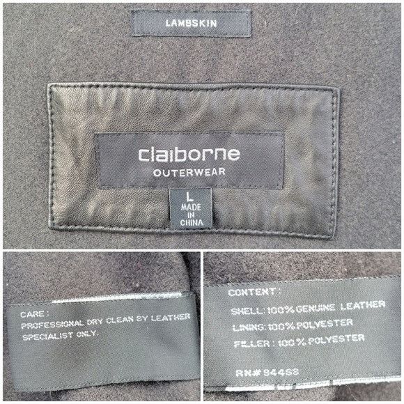 Liz Claiborne Vintage 90s y2k Claiborne Buttery Soft Black Lambskin Leathe Size US L / EU 52-54 / 3 - 5 Thumbnail