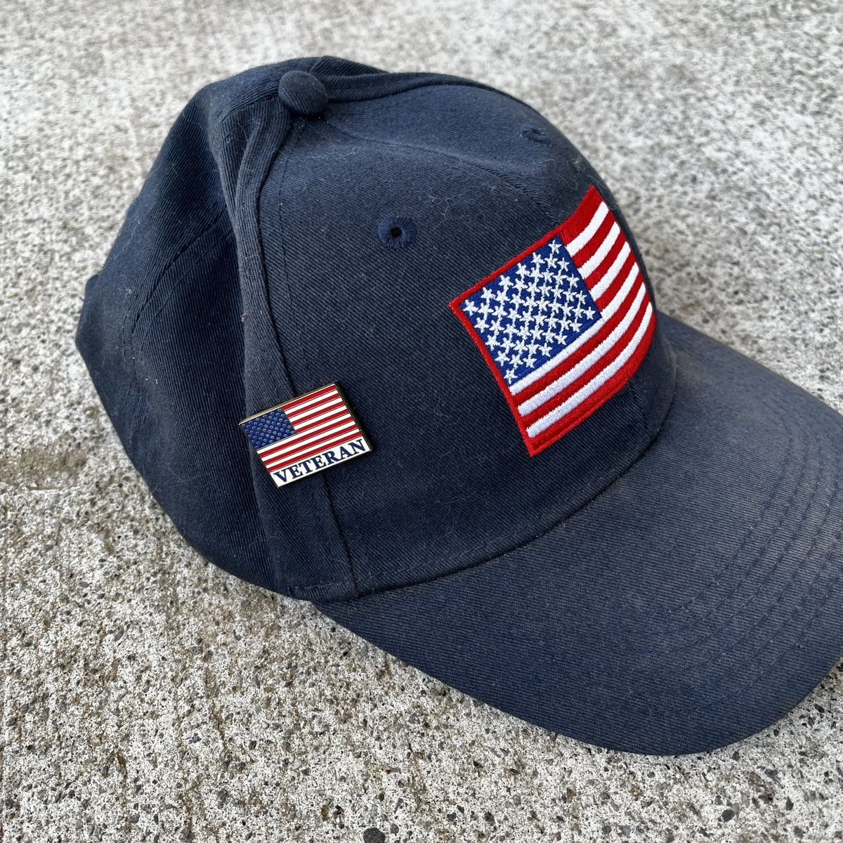 Vintage Vintage USA American Flag Baseball Hat Sun Fade Size ONE SIZE - 3 Thumbnail