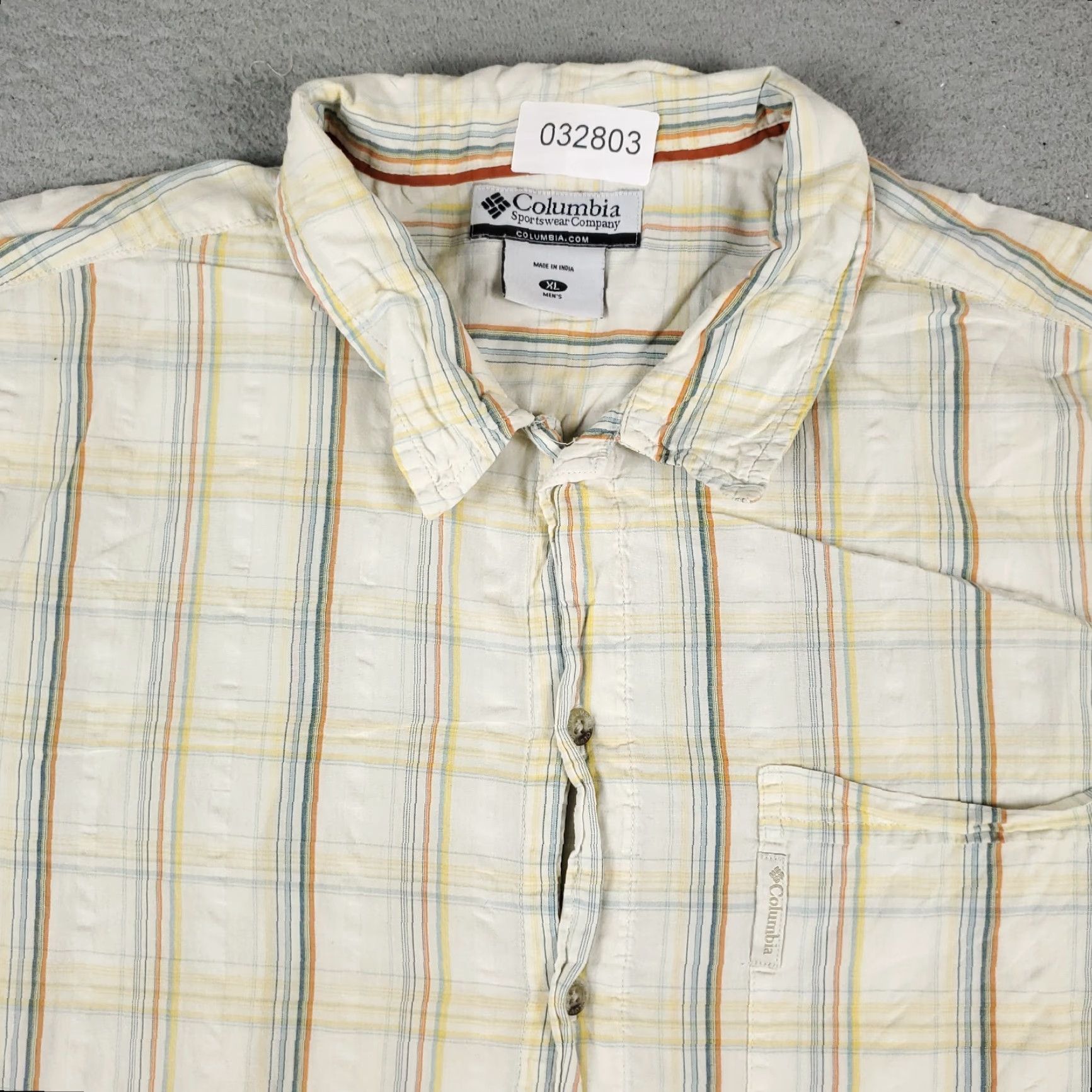 Vintage Columbia Shirt Mens XL Beige Plaid Button-Up Short Sleeve Casual Business Formal Workwear Paperback? Size US XL / EU 56 / 4 - 2 Thumbnail
