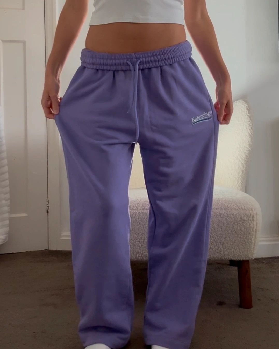 Balenciaga Lilac purple wide leg track pants Size 27" / US 4 / IT 40 - 5 Thumbnail