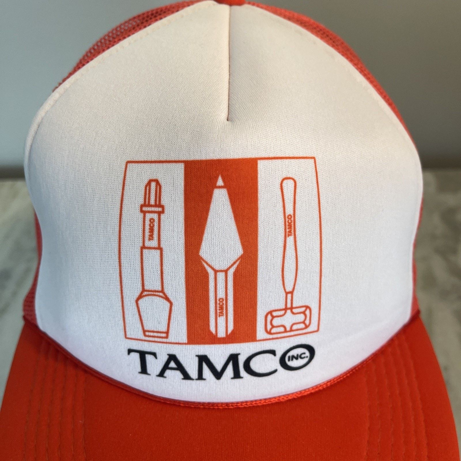 Vintage Tamco INC Hat Mens One Size Orange Snapback Trucker Cap Mesh Size ONE SIZE - 2 Thumbnail