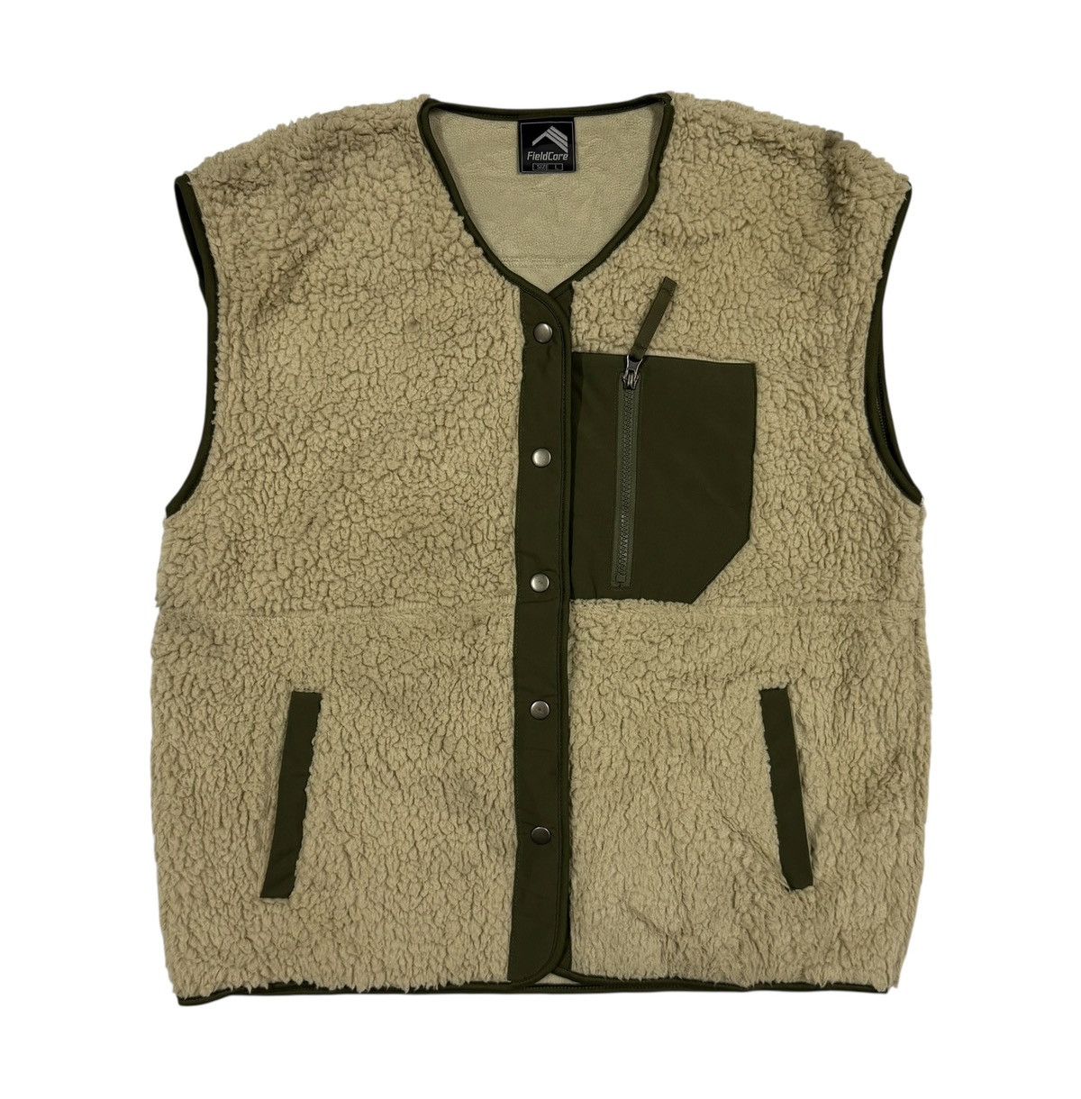 Japanese Brand Fieldcore Wool Boa Fleece Field Cardigan Remover Sleeve Size US L / EU 52-54 / 3 - 11 Thumbnail