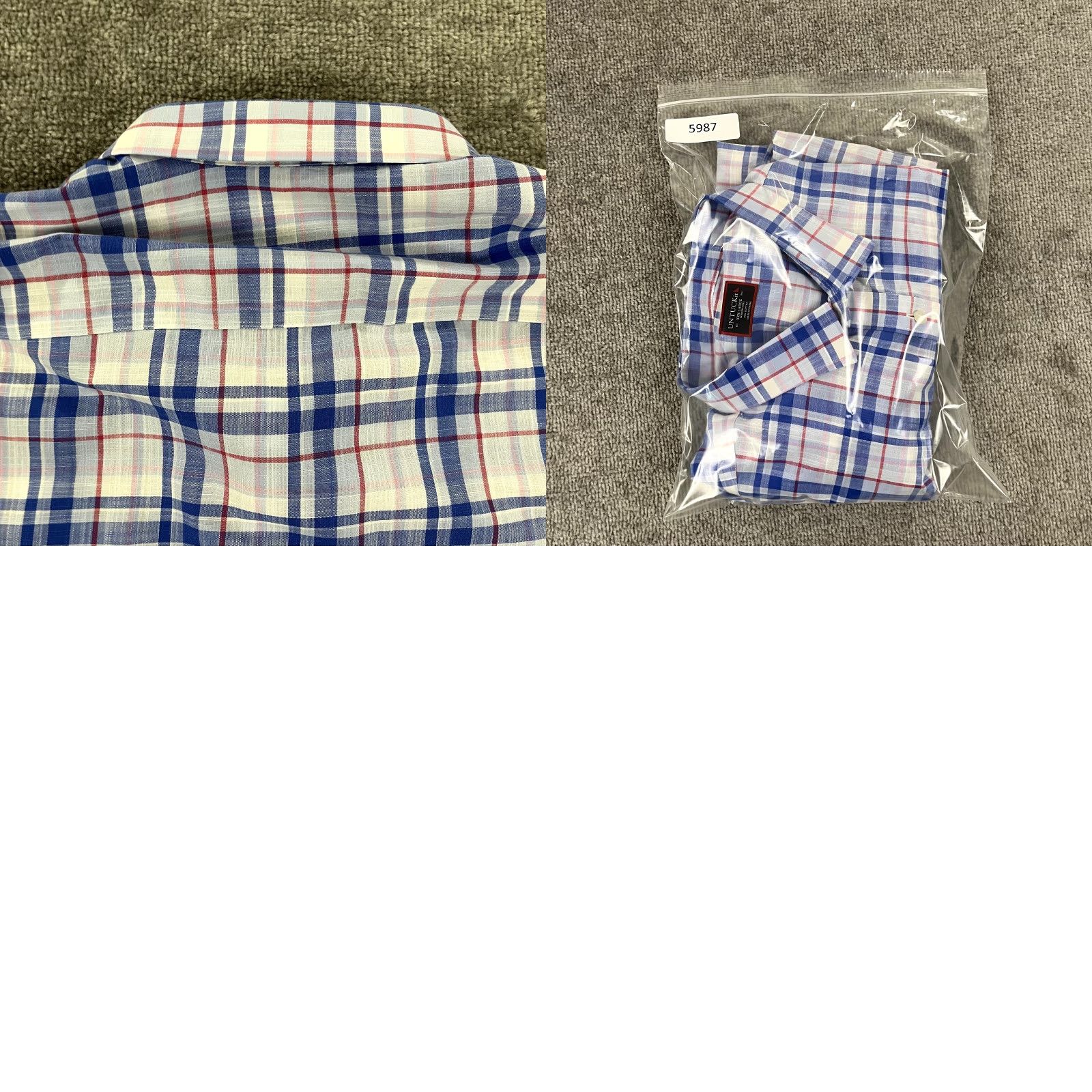 UNTUCKit UNTUCKit Shirt Mens 3XL XXL Red White Blue Plaid Button Up Cotton Wrinkle Free Shirt Size US XXL / EU 58 / 5 - 8 Thumbnail