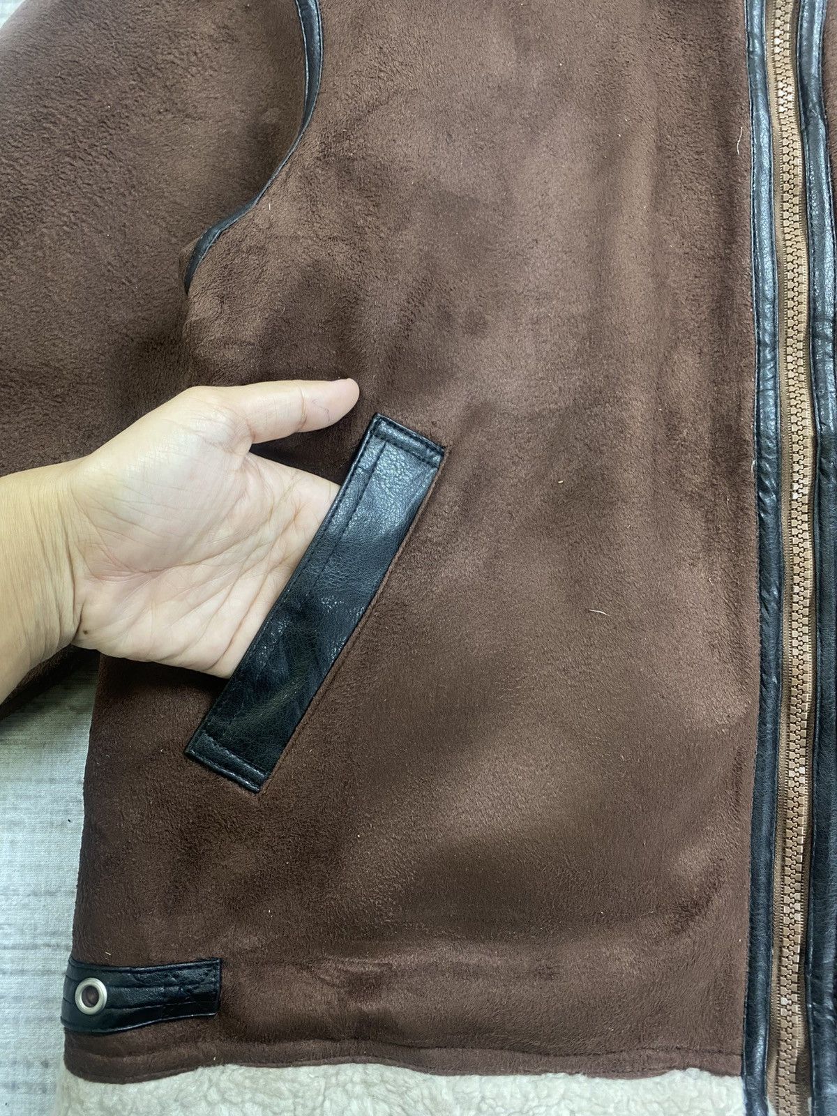 Wrangler Vintage Wrangler B3 Suede Shearling Lined Sherpa Jacket Size US XS / EU 42 / 0 - 11 Thumbnail