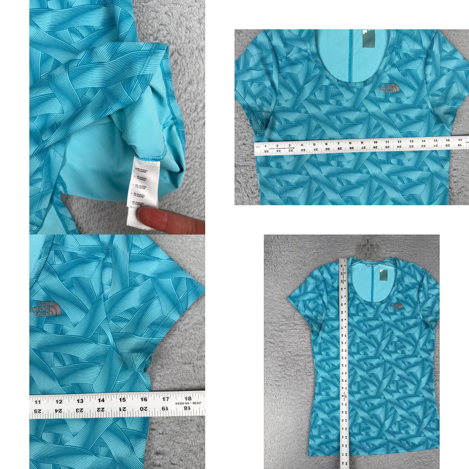The North Face The North Face Shirt Women XS Blue Crew Vaporwick Poly Geometric T-Shirt Casual Womens Short Sleeve Lightweight Classic Outdoor Size XS / US 0-2 / IT 36-38 - 8 Thumbnail