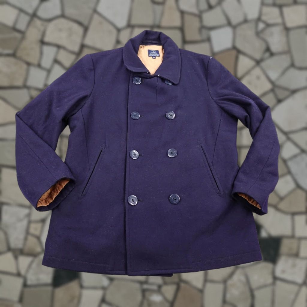 J.Crew J Crew Jacket Men Large Navy Blue Wool Blend Peacoat Quilt Lined Double Breasted Size US L / EU 52-54 / 3 - 1 Thumbnail