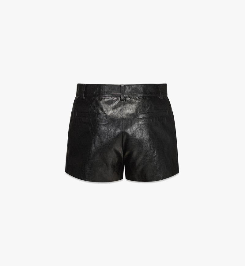 MCM o1mt1gz0126 Shorts in Crushed Faux Leather in Black Size 26" / US 2 / IT 38 - 3 Thumbnail