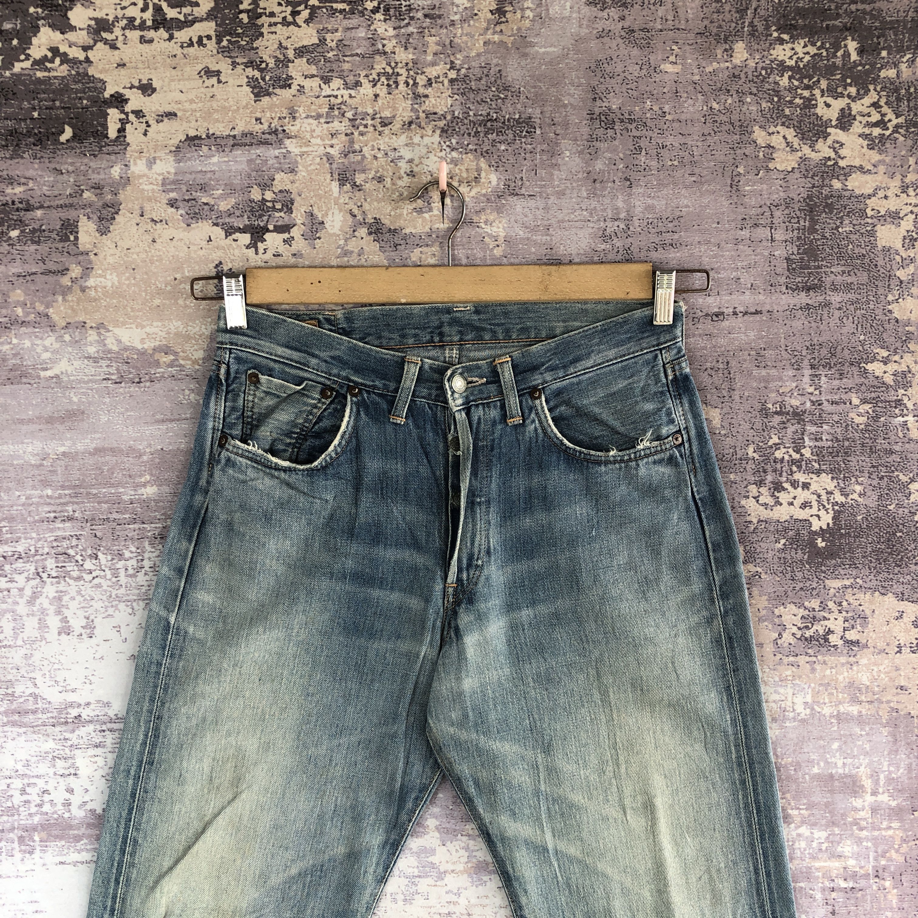 Edwin Vintage Edwin 505 Japan Selvedge Denim Faded Redline Jeans Size US 30 / EU 46 - 3 Thumbnail
