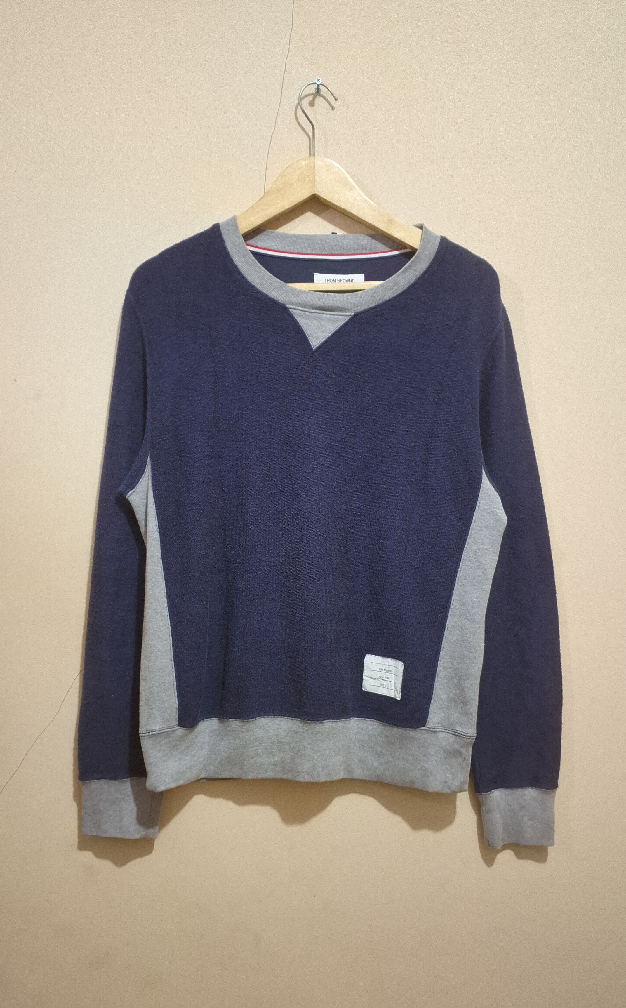 Thom Browne Two Tone Reverse Loopback Crewneck Sweatshirt Size US M / EU 48-50 / 2 - 2 Thumbnail