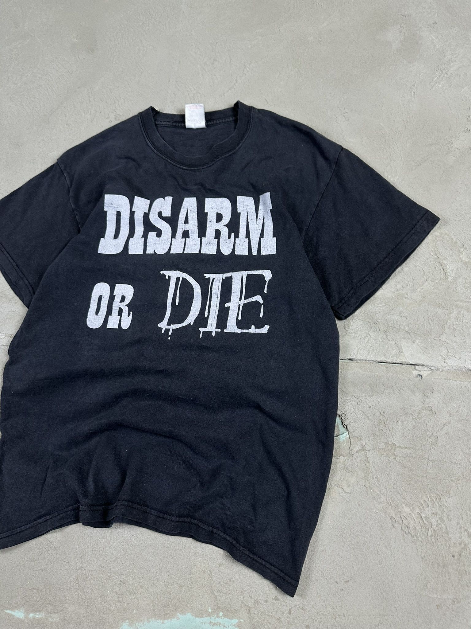 Band Tees × Vintage Vintage Y2k Politycal Asylium Disarm or Die Punk T-shirt Size US M / EU 48-50 / 2 - 4 Thumbnail