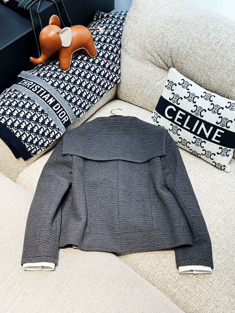 Chanel Chanel Hamburger series show style dark gray navy collar w Size XXS / US 00 / IT 34 - 2 Thumbnail