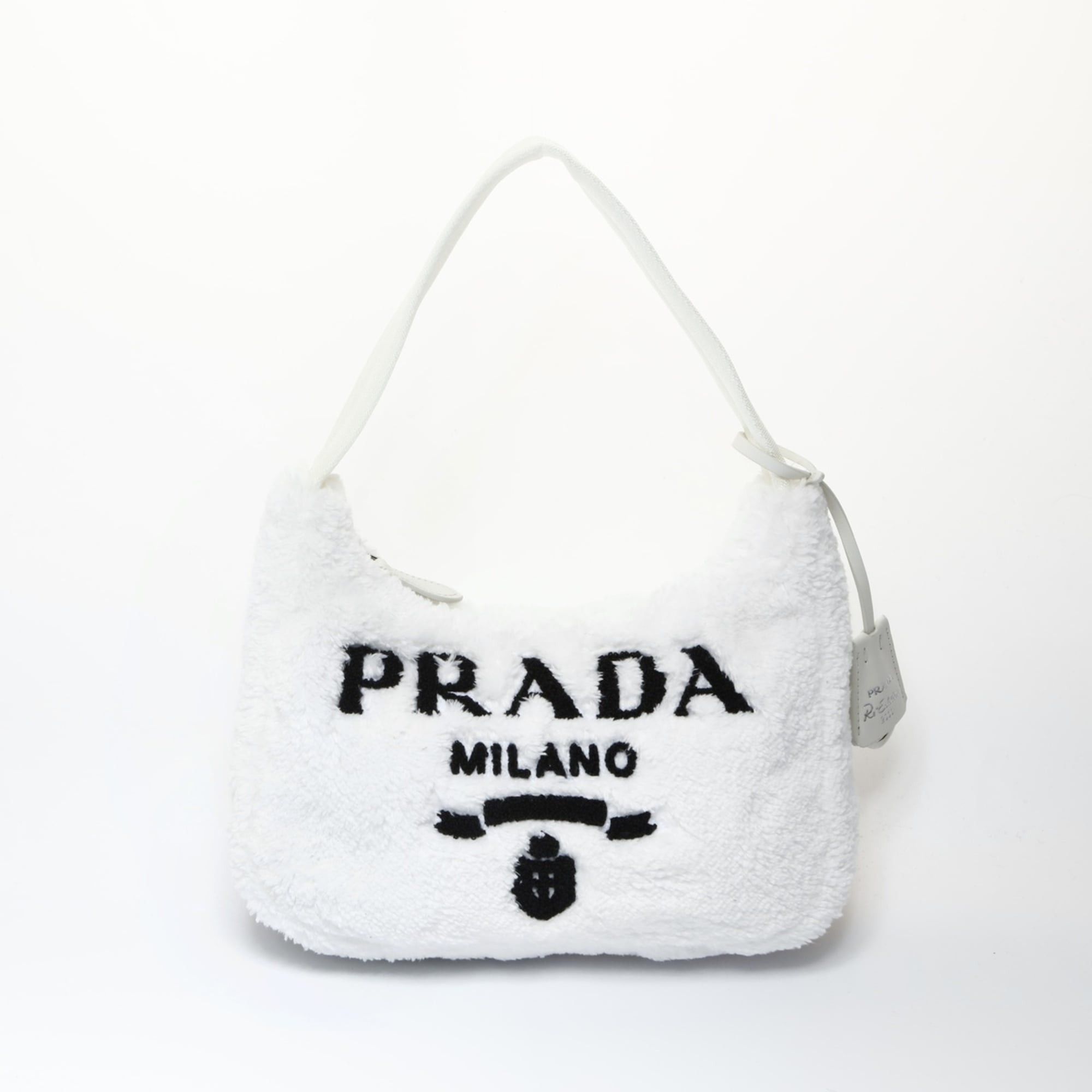 Prada Prada Re-Edition 2000 SPUGNA Hobo Shoulder Bag, White, WS26617 Size ONE SIZE - 1 Thumbnail