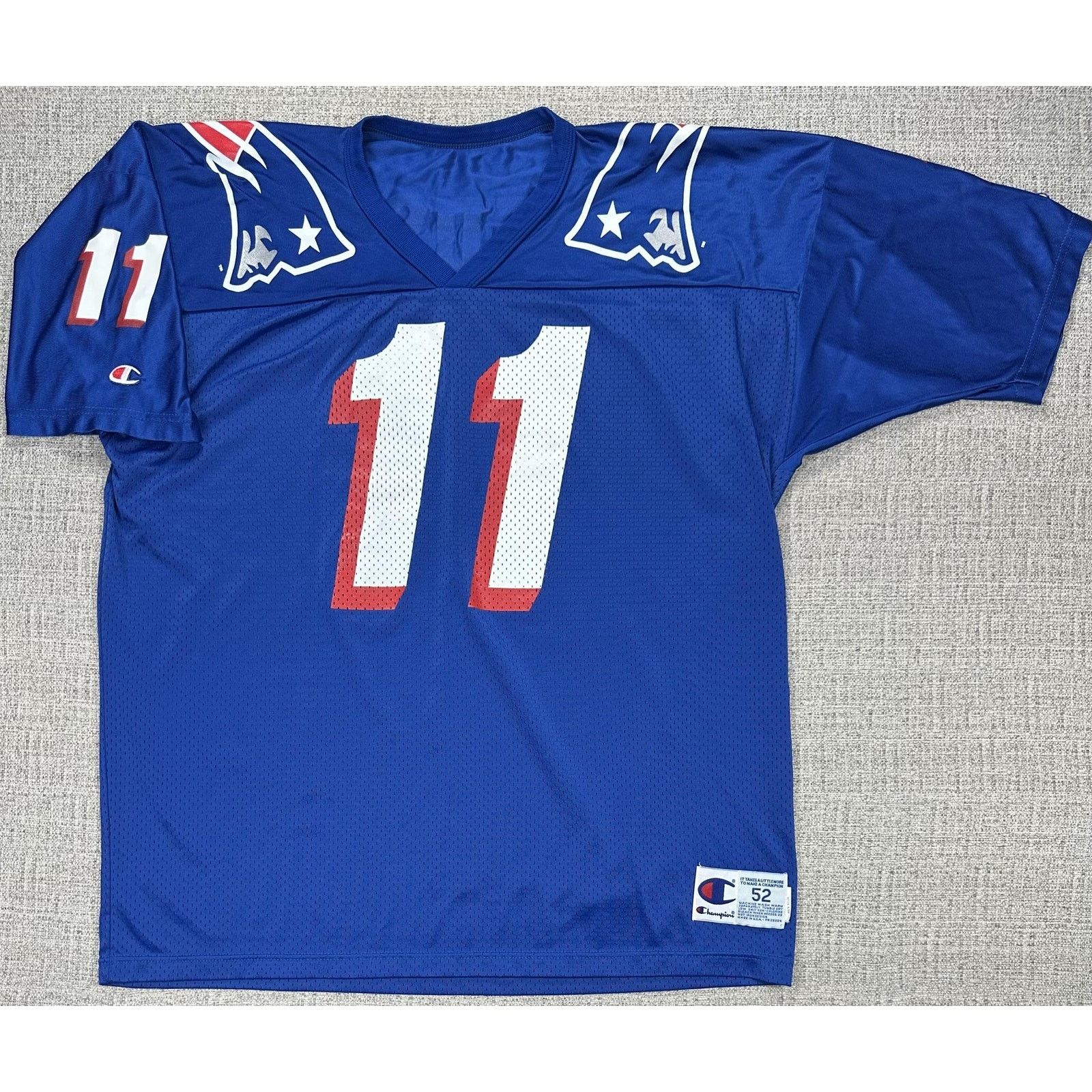 Champion New England Patriots Jersey XXL NFL Bledsoe 11 Champion 90s Size US XXL / EU 58 / 5 - 1 Thumbnail