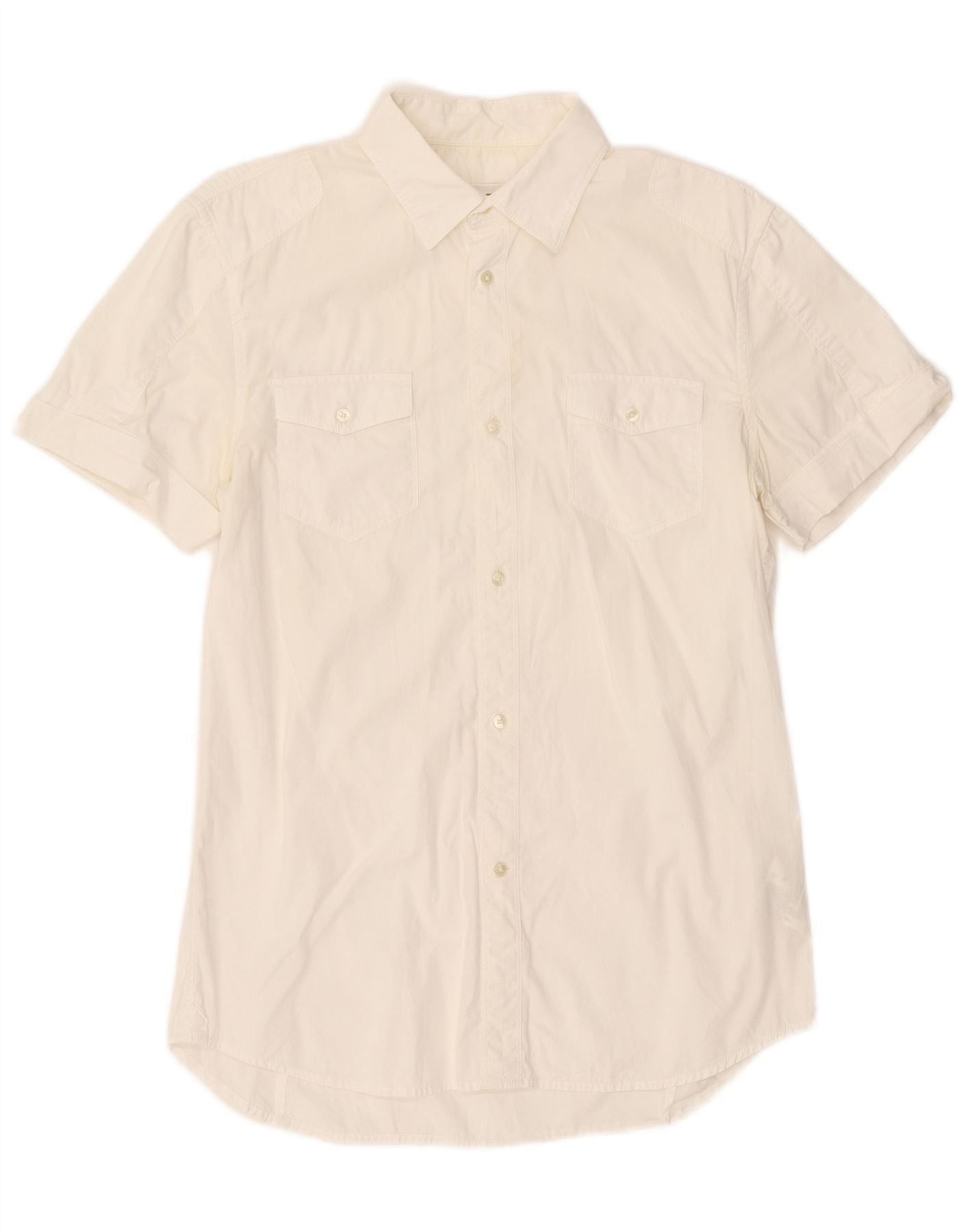 Diesel Mens Short Sleeve Shirt Medium White Cotton Size US M / EU 48-50 / 2 - 1 Thumbnail