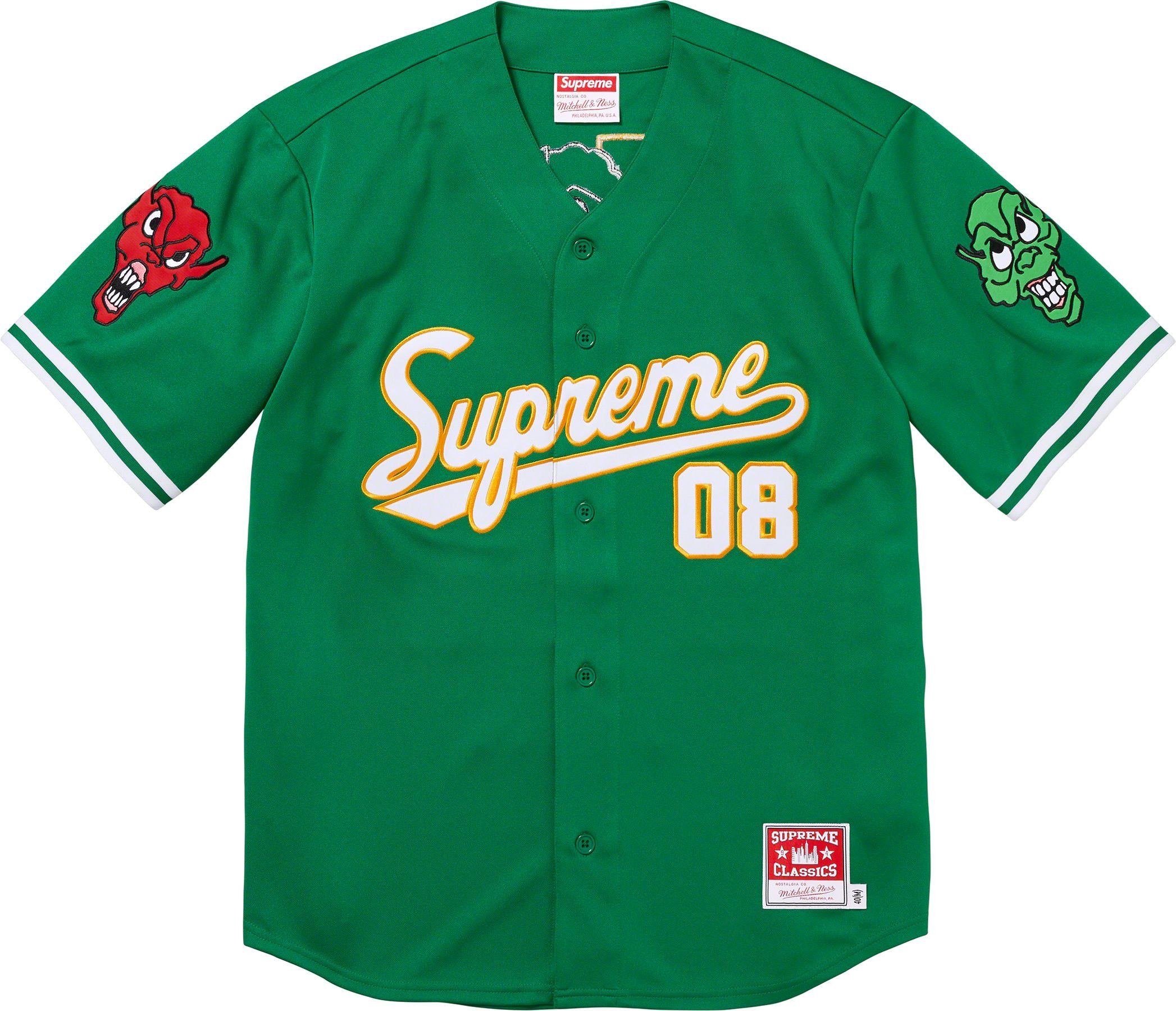 Supreme Supreme x Mitchell u0026 Ness Downtown Hell Baseball Jersey | Grailed