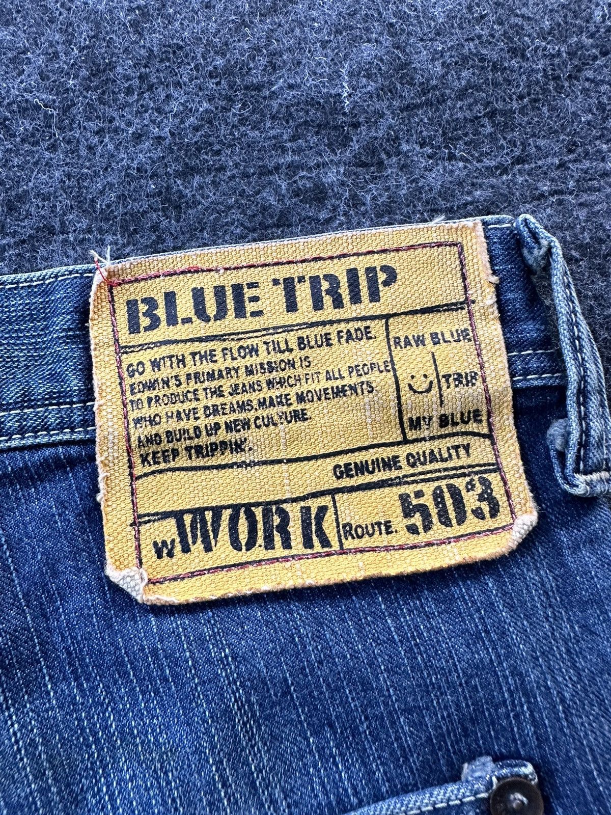 Edwin Vintage Edwin 503 Blue Trip Denim Jeans 34x32 D342 Size US 34 / EU 50 - 13 Thumbnail