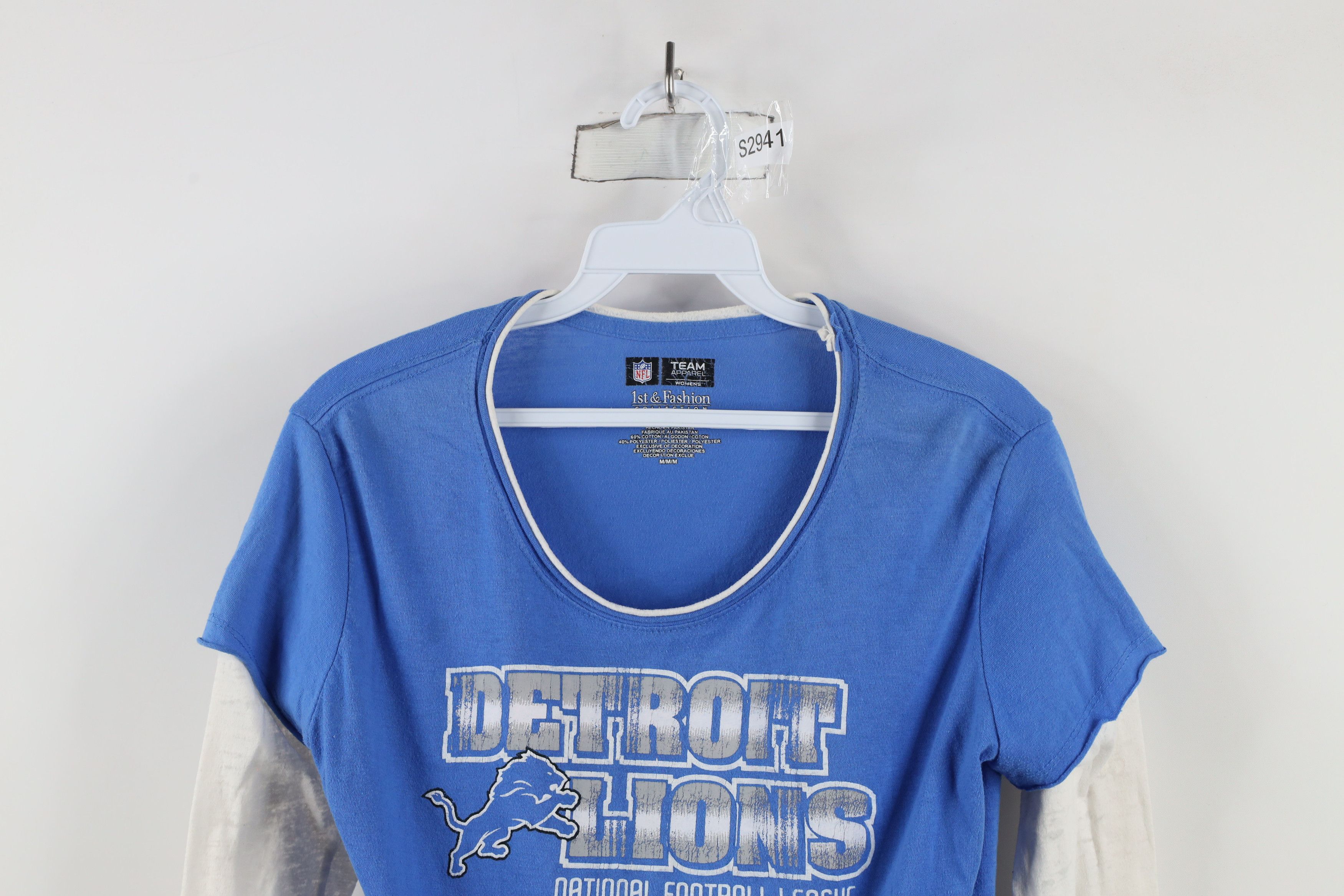 Vintage Vintage Y2K NFL Detroit Lions Football Long Sleeve T-Shirt Size M / US 6-8 / IT 42-44 - 2 Thumbnail