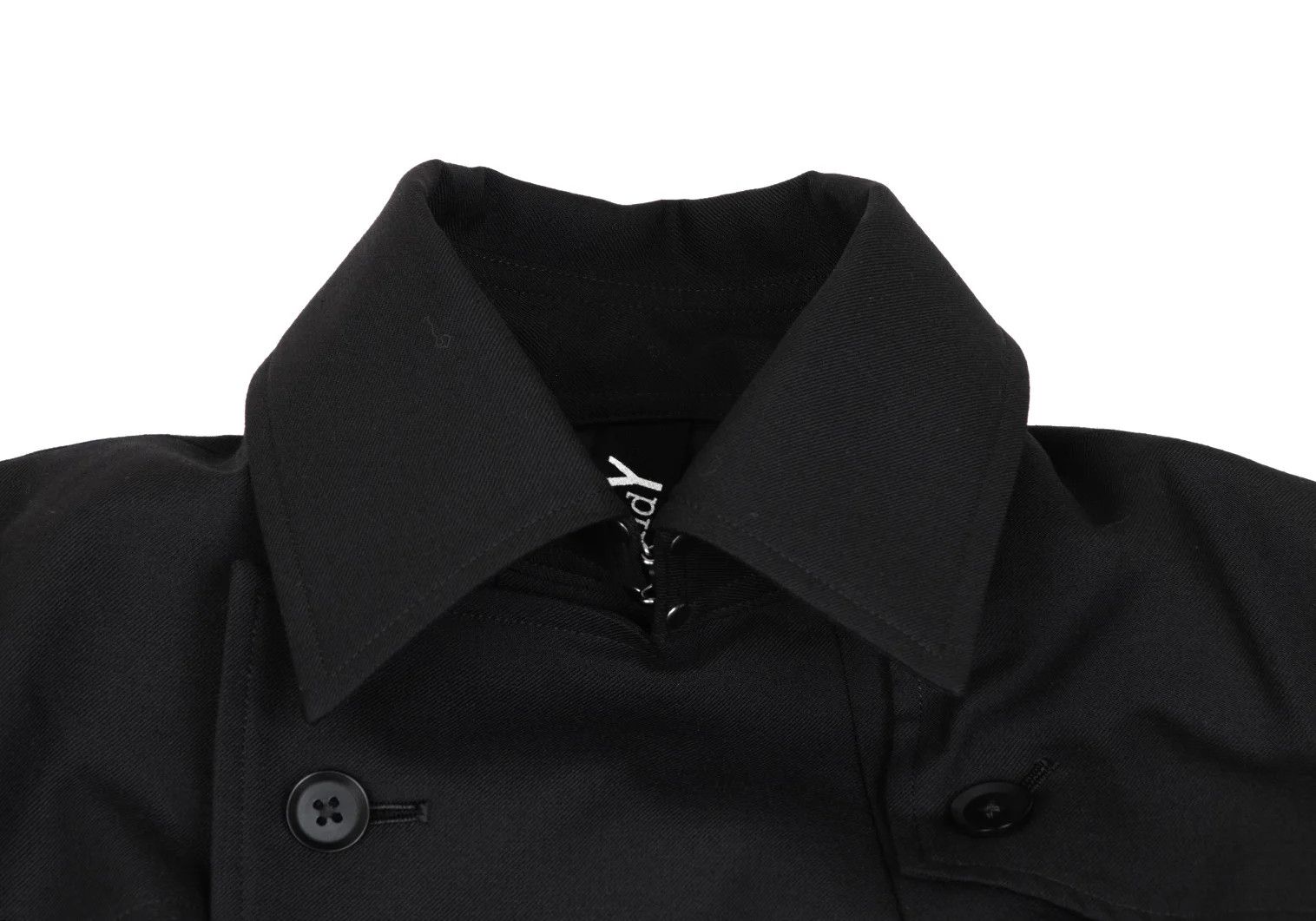 Yohji Yamamoto Wool-Poly Gabardine Trench Cape Coat in Black Size 3 Size US L / EU 52-54 / 3 - 4 Thumbnail