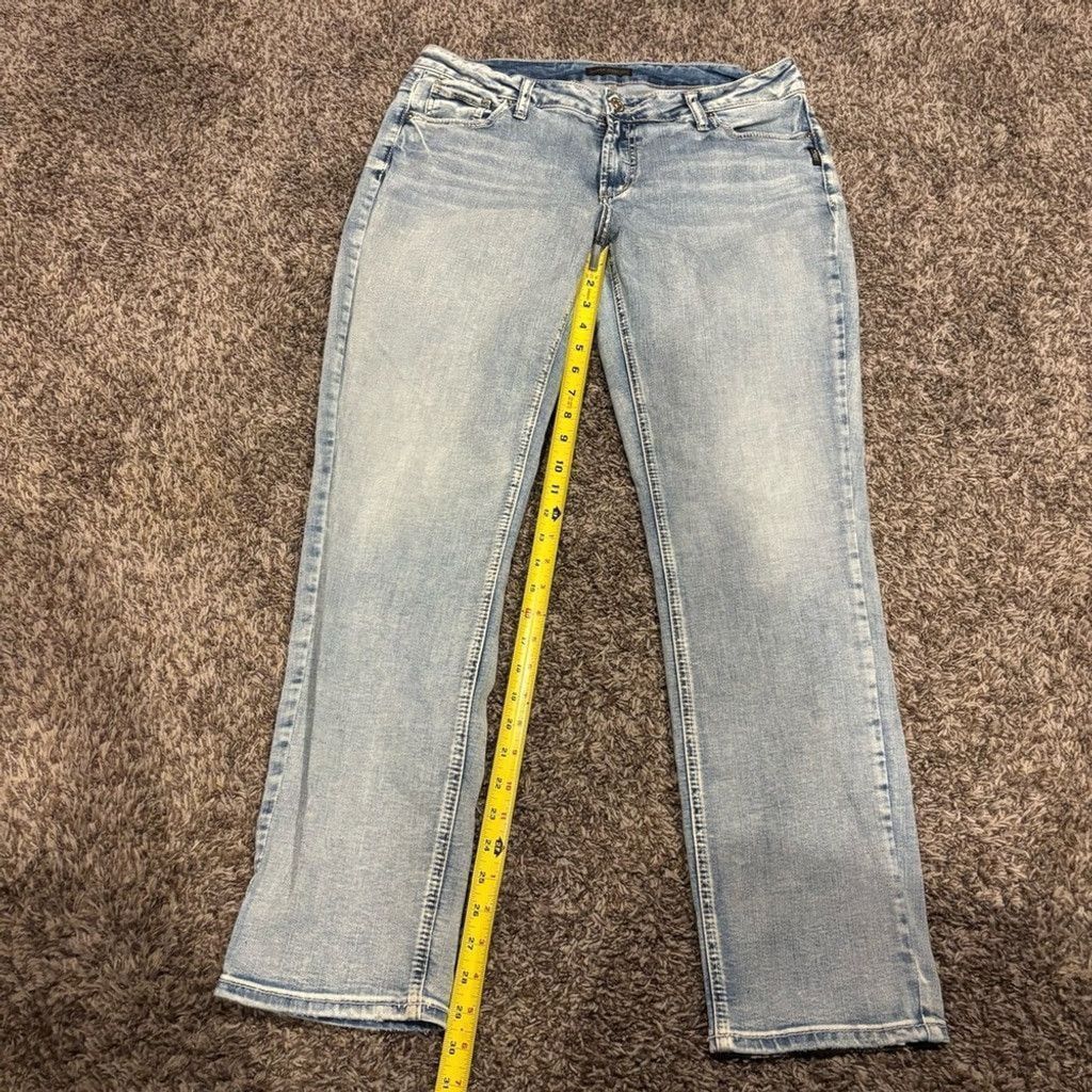 Silver Jeans Co. Silver Jeans Women's Light Blue Straight Leg Jeans Size 31" - 2 Thumbnail
