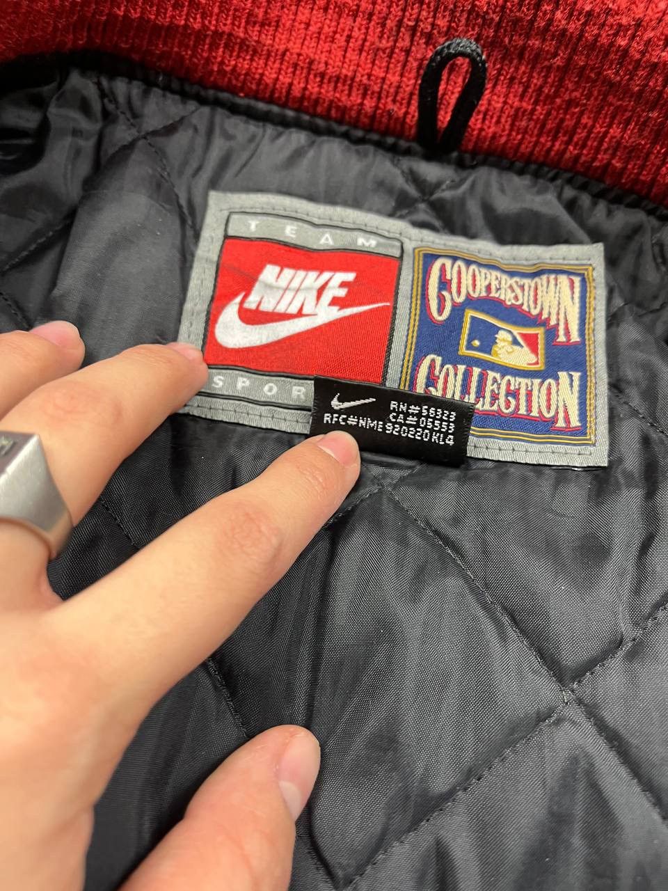 Nike 00’s NIKE SOX LEATHER WOOL VARSITY BOMBER JACKET Y2K ARCHIVE Size US L / EU 52-54 / 3 - 8 Thumbnail