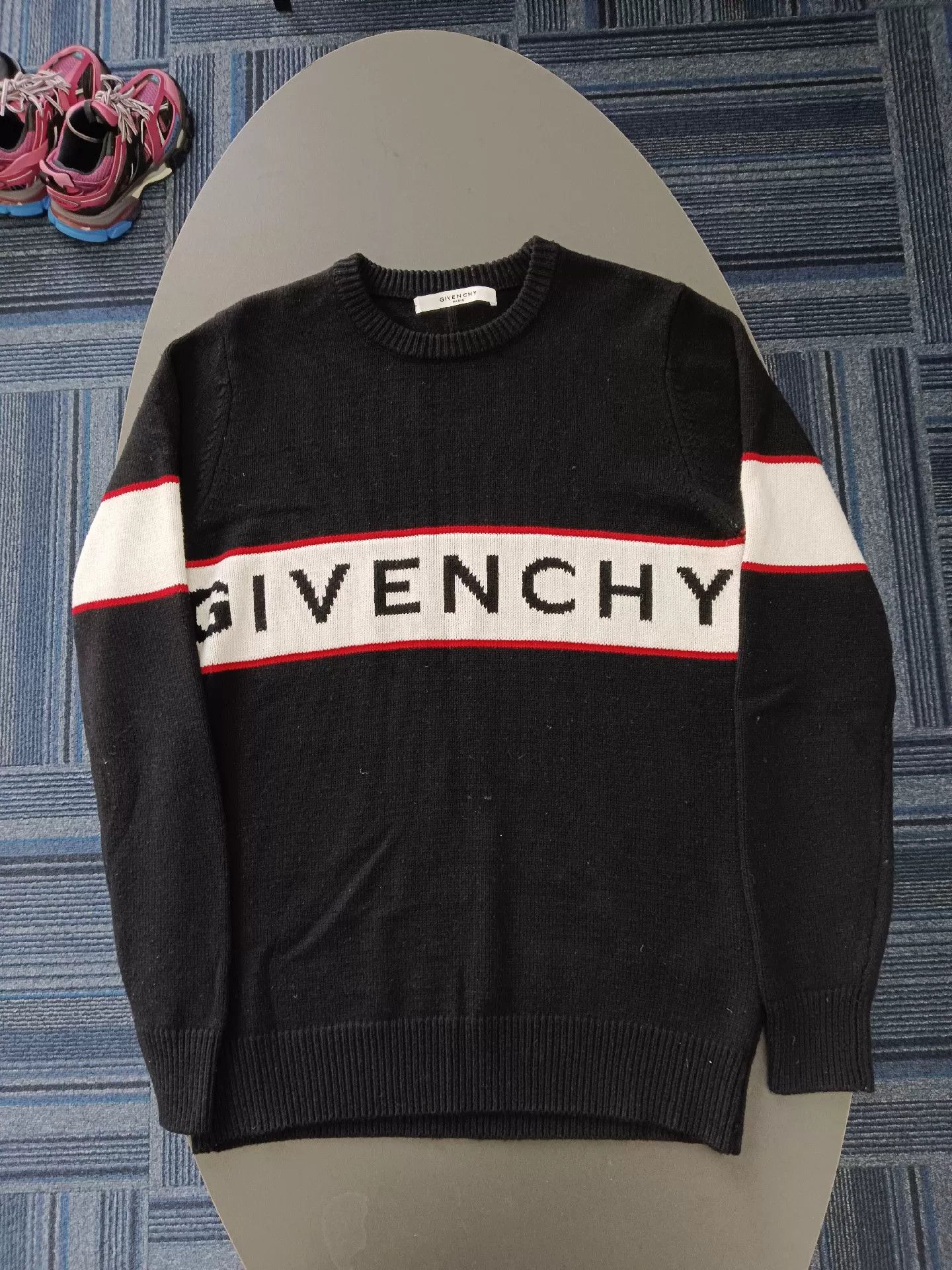 givenchy logo knit pullover sweater black