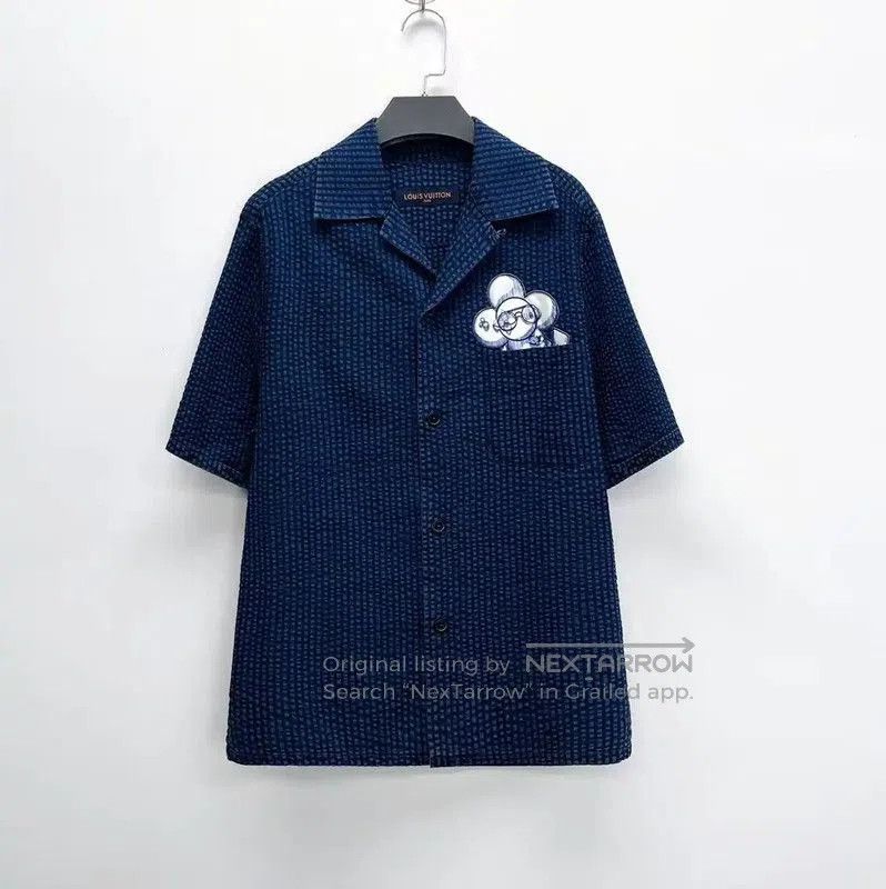 Louis Vuitton Louis Vuitton Men's Short Sleeve Navy Shirt . Size US XS / EU 42 / 0 - 1 Thumbnail