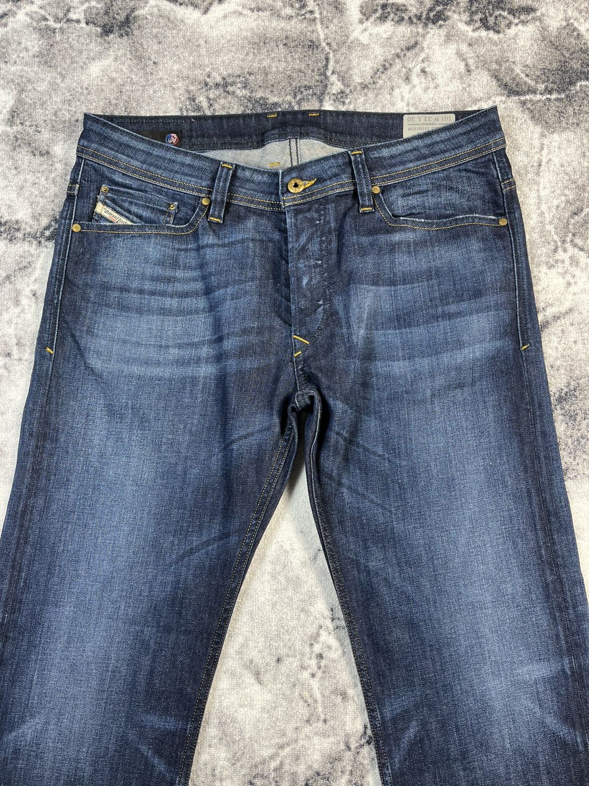 Diesel Diesel Viker Jeans Dark Wash Straight Stretch W33 Size US 33 - 3 Thumbnail