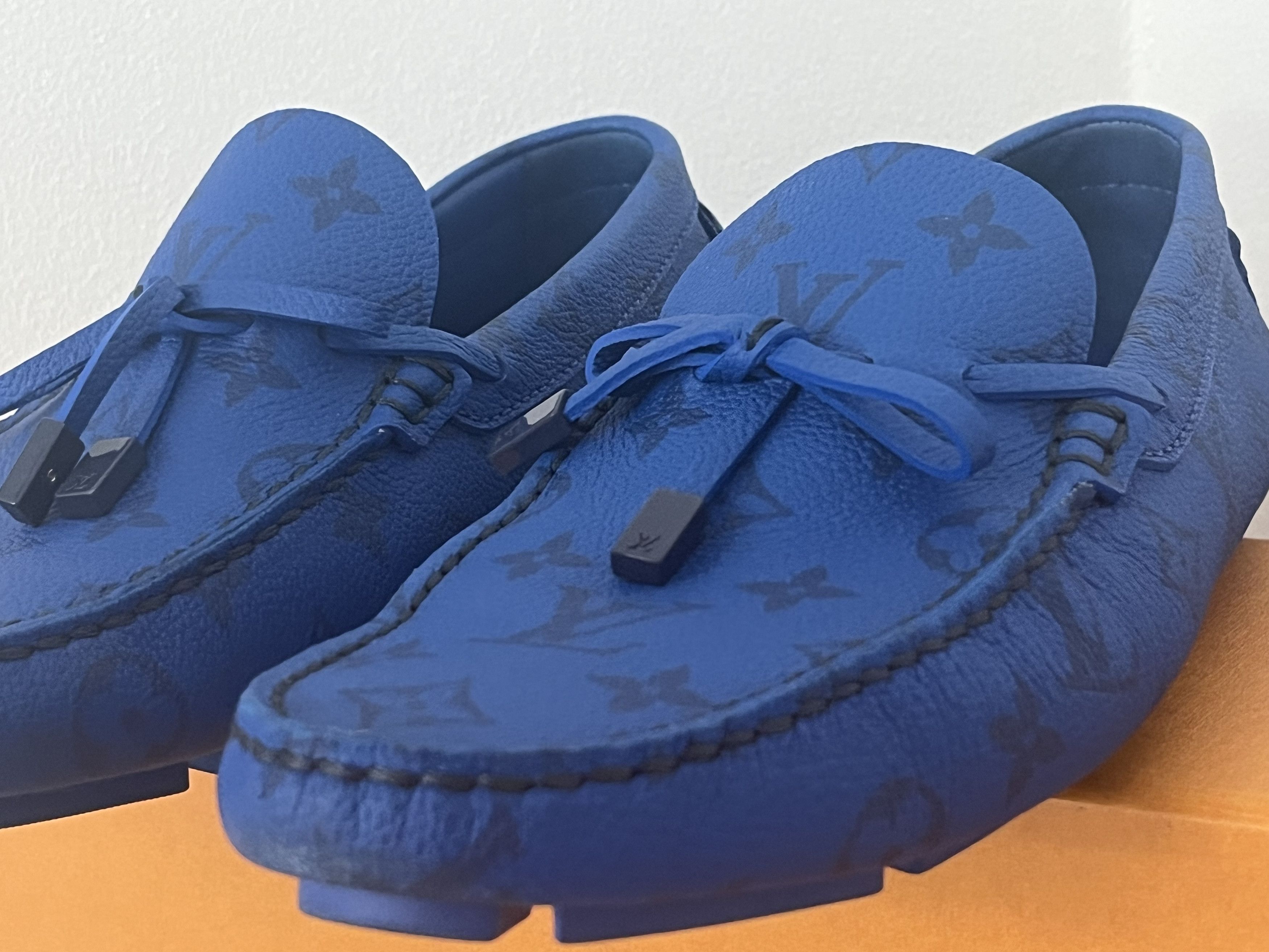 Louis Vuitton Louis Vouitton Driver Mocassins (Azul Blue) Size US 8 / EU 41 - 3 Thumbnail