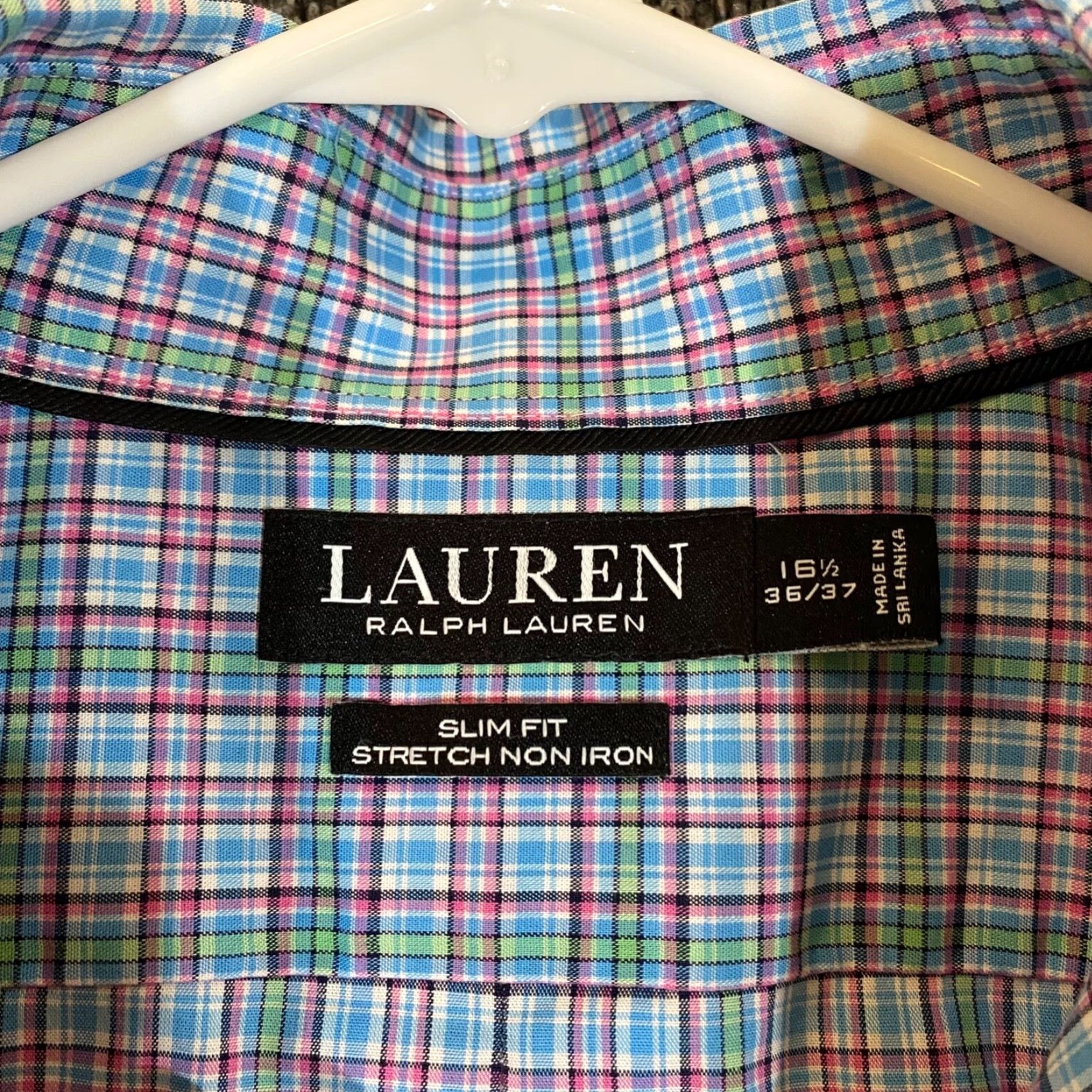 Ralph Lauren VINTAGE Lauren Ralph Lauren Shirt Men Long Sleeve Plaid Button-Down Black Label 16.5 Regular Slim Casual Office Size US L / EU 52-54 / 3 - 3 Thumbnail