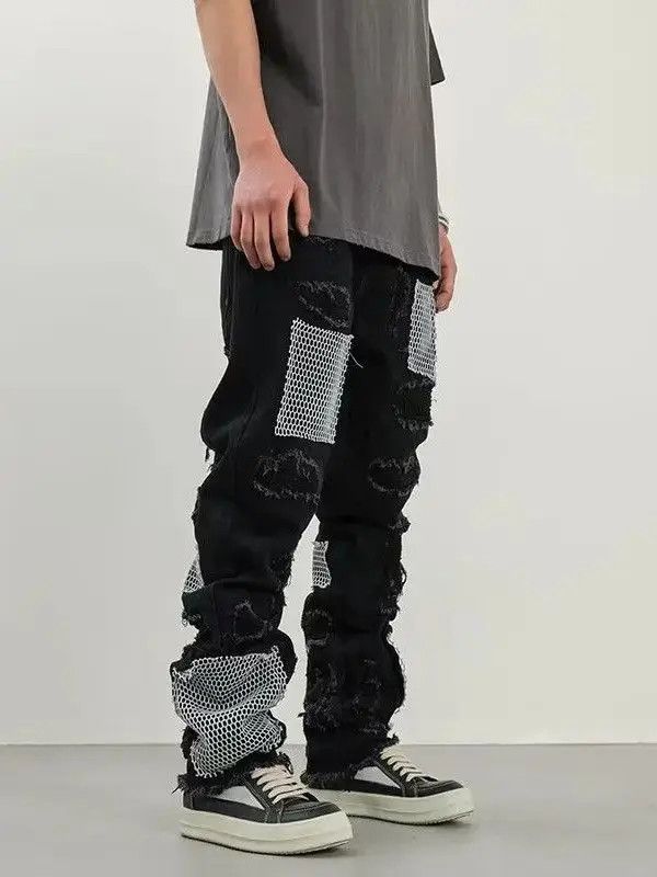 Japanese Brand Retro loose high street patchwork jeans Size US 32 / EU 48 - 4 Thumbnail