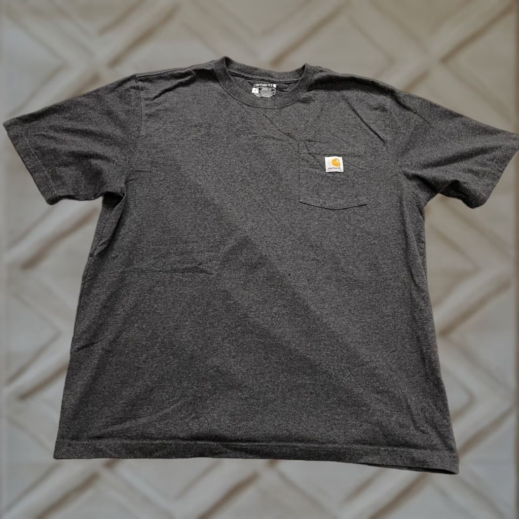 Carhartt VINTAGE Carhartt K87 Shirt Mens Large Gray Short Sleeve Cotton Pocket - 90s Outdoor Classic Mens Size US L / EU 52-54 / 3 - 1 Thumbnail