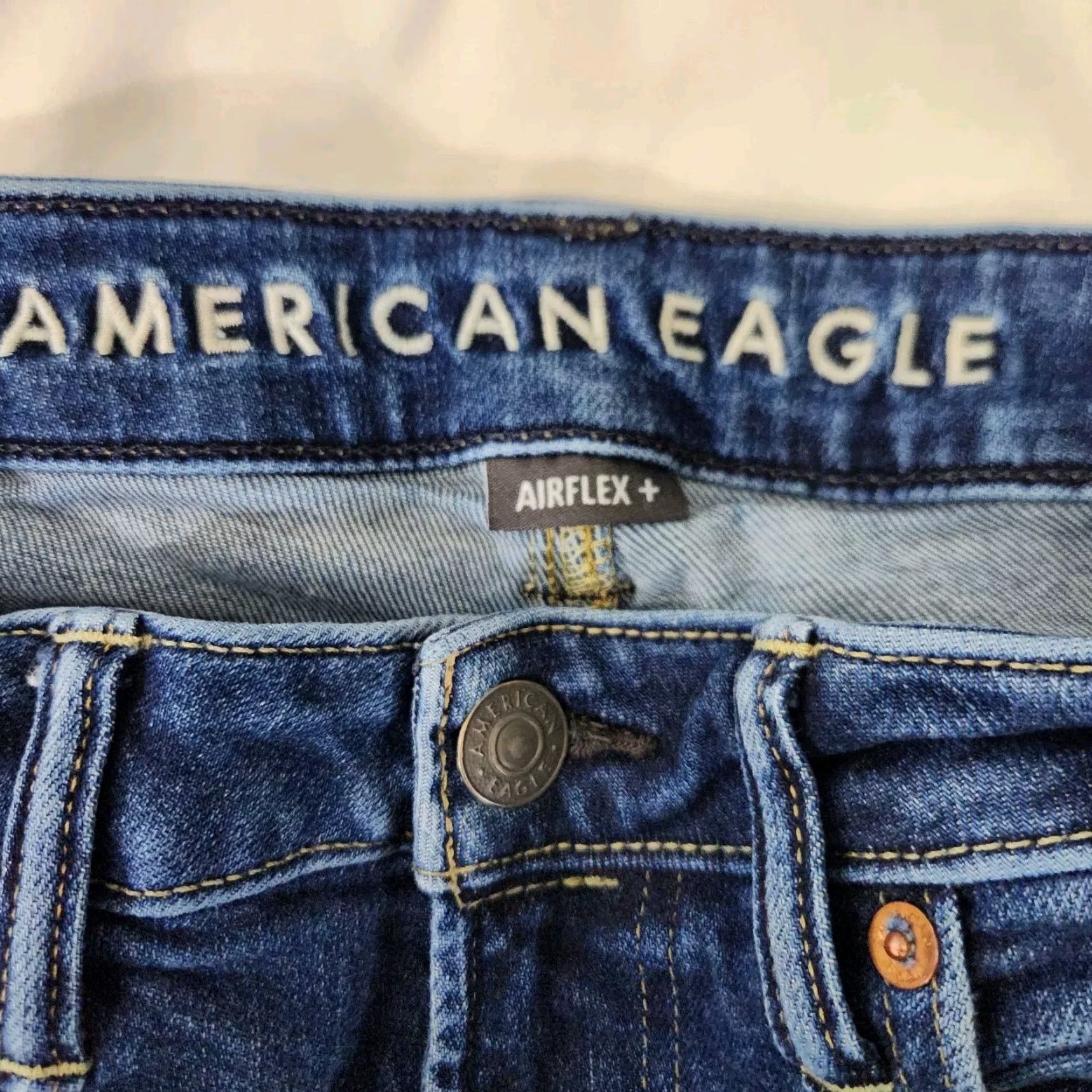 American Eagle Outfitters American Eagle Outfitters Jeans Mens Slim Straight Airflex+ 30x32 Blue Denim Cotton Blend Zip Dark Wash 30 Regular Inseam 32 Size US 30 / EU 46 - 7 Thumbnail