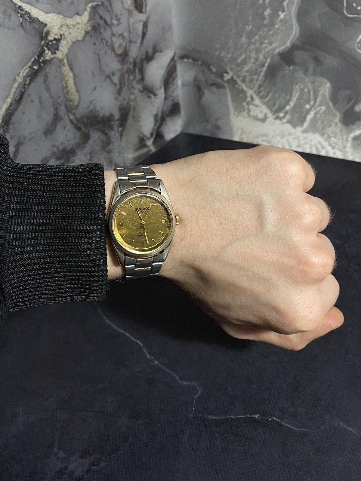 Japanese Brand × Jewelry × Vintage Omax Gold Tone Automatic Watch Two-Tone Japanese Brand Size ONE SIZE - 6 Thumbnail