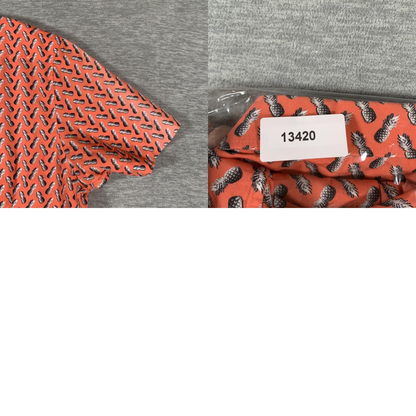Ted Baker Ted Baker Shirt Mens Large Orange Pineapple Print Short Sleeve Button Front Size US L / EU 52-54 / 3 - 9 Thumbnail