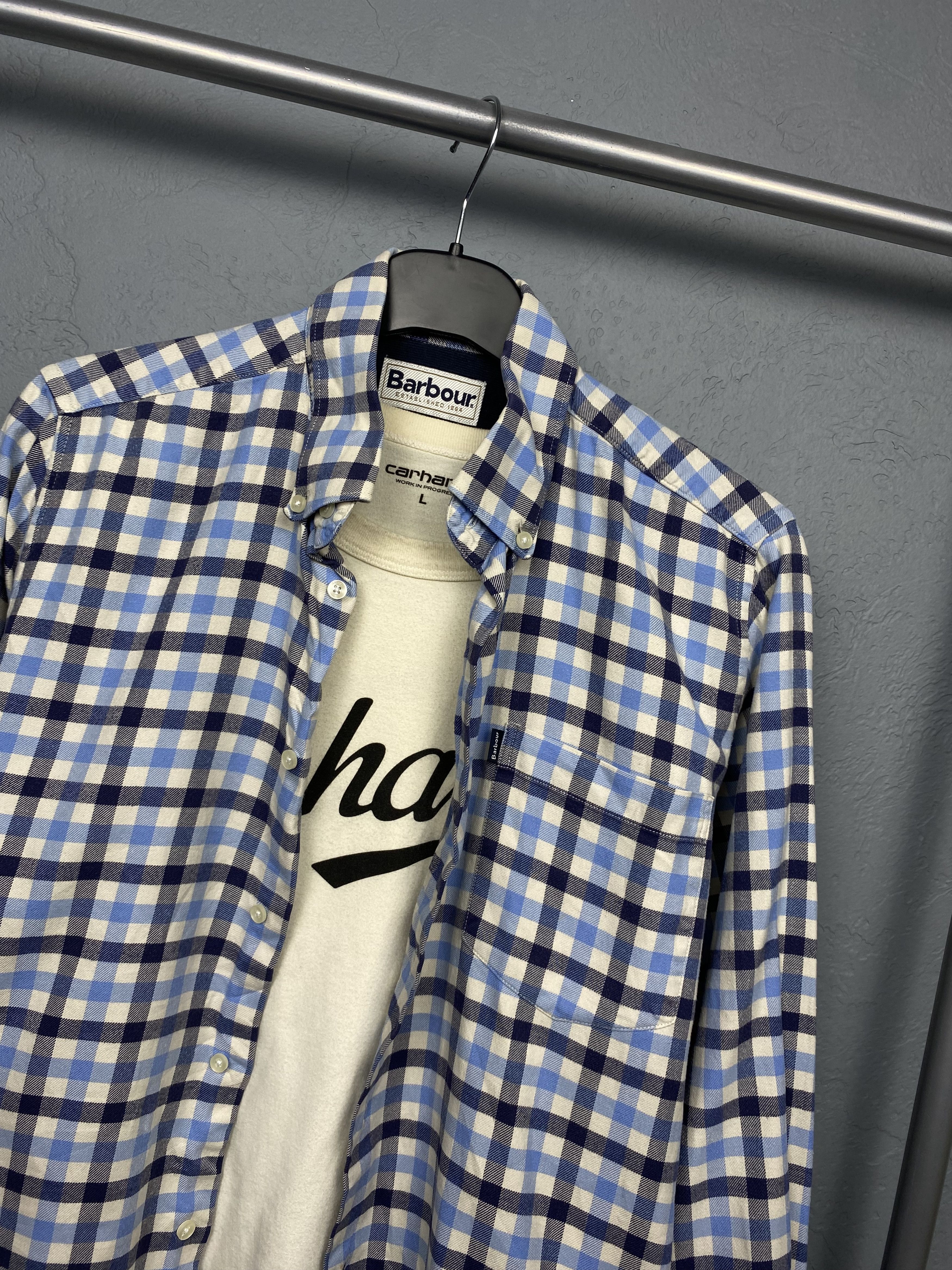 Barbour × Flannel Barbour Vintage Mens Flannel Check Shirt Size US S / EU 44-46 / 1 - 2 Thumbnail
