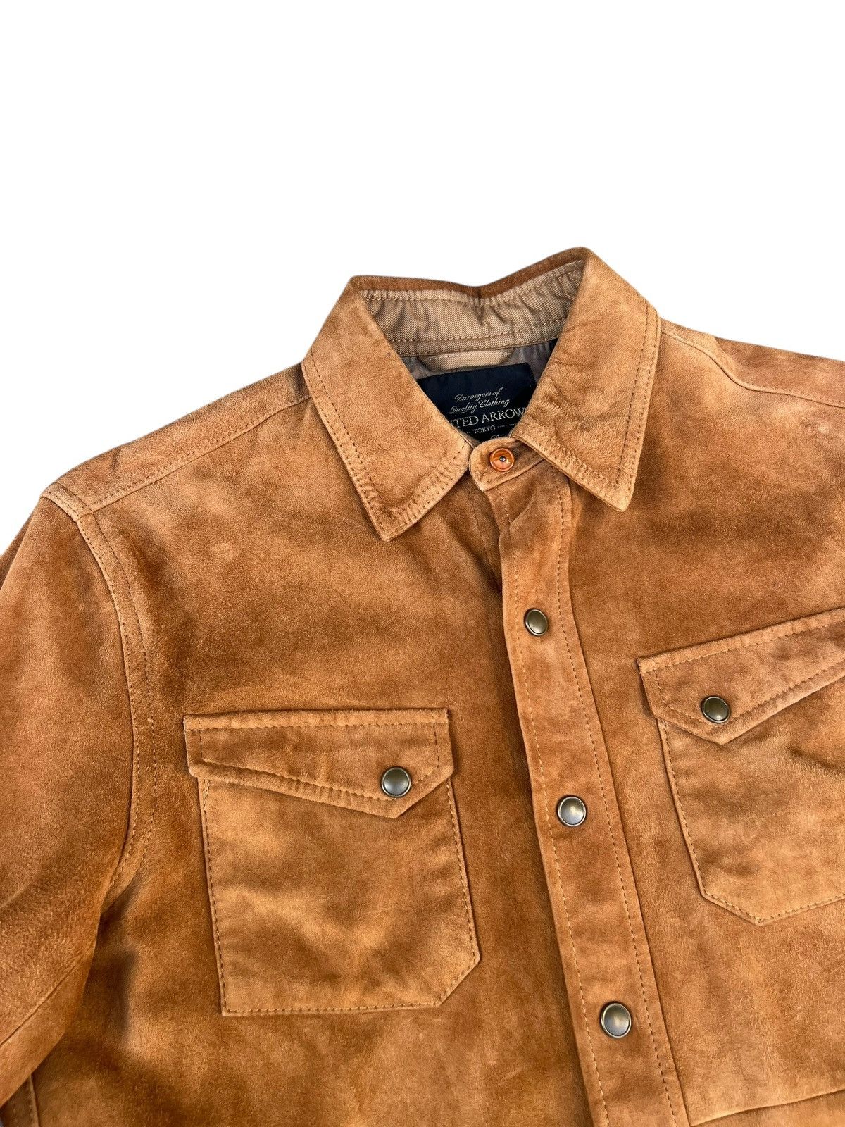 Leather United Arrows Goatskin Suede Leather Western Shirt Size US S / EU 44-46 / 1 - 6 Thumbnail