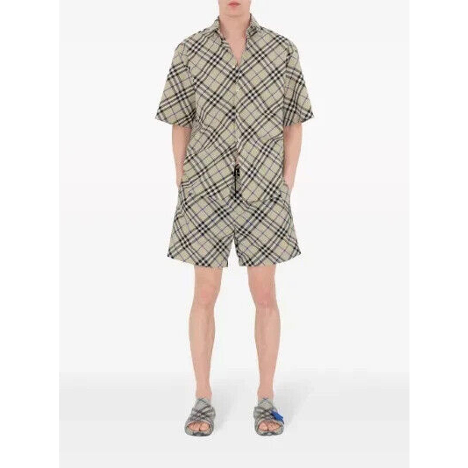 Burberry BURBERRY STINGRAY GRAY RUBBER CHECK & CHARM LOGO SANDALS 41 Size US 8 / EU 41 - 2 Thumbnail