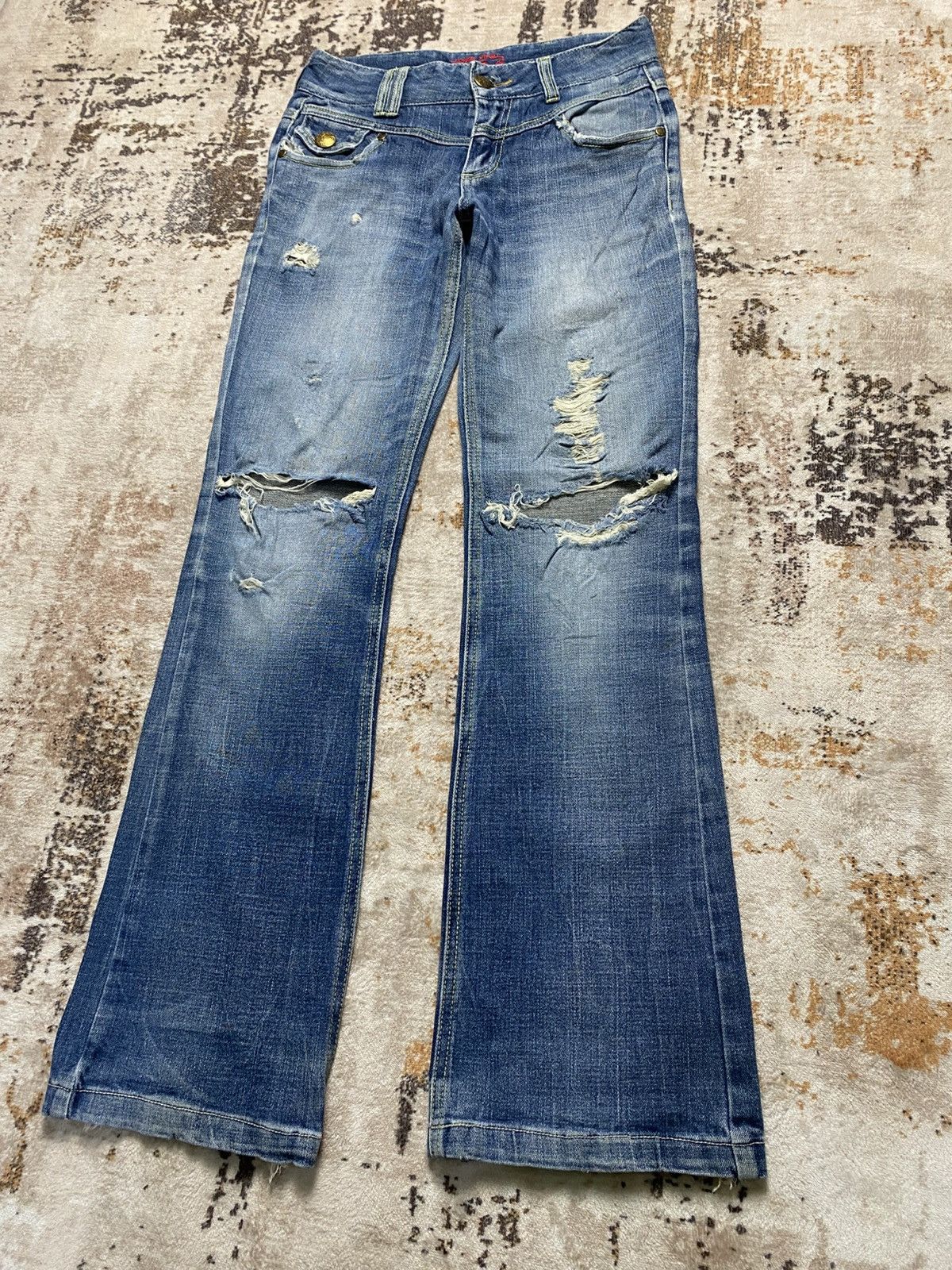 If Six Was Nine Rare Trash Denim Bootcut Size US 29 - 3 Thumbnail