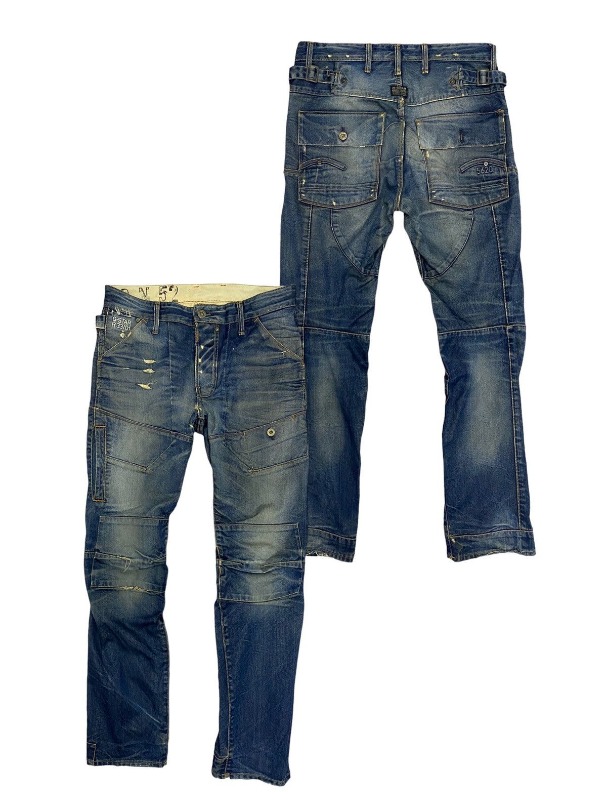Distressed Denim × G Star Raw × Japanese Brand Rare?G - Star Raw 