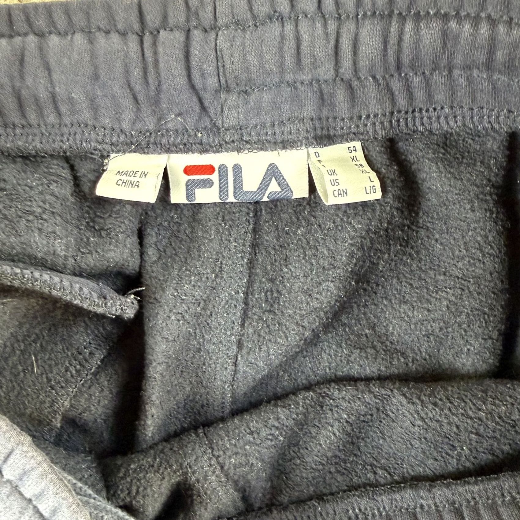 Fila Fila Sweatpants Mens Large Blue Fleece Elastic Waist Pockets Straight Leg Warm Size US 33 - 2 Thumbnail