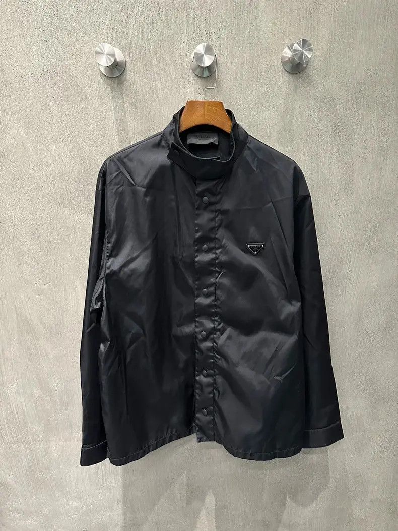 Prada Prada Long Sleeve Nylon Shirt Jacket Size US XXL / EU 58 / 5 - 6 Thumbnail
