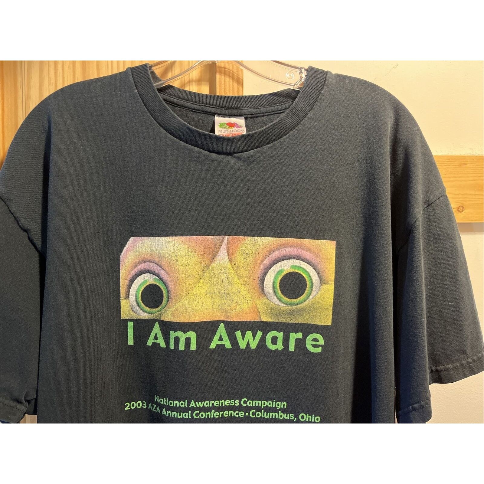 Fruit Of The Loom I Am Aware Unisex Black XL Awareness Campaign Cotton Tee Size XL / US 12-14 / IT 48-50 - 6 Thumbnail