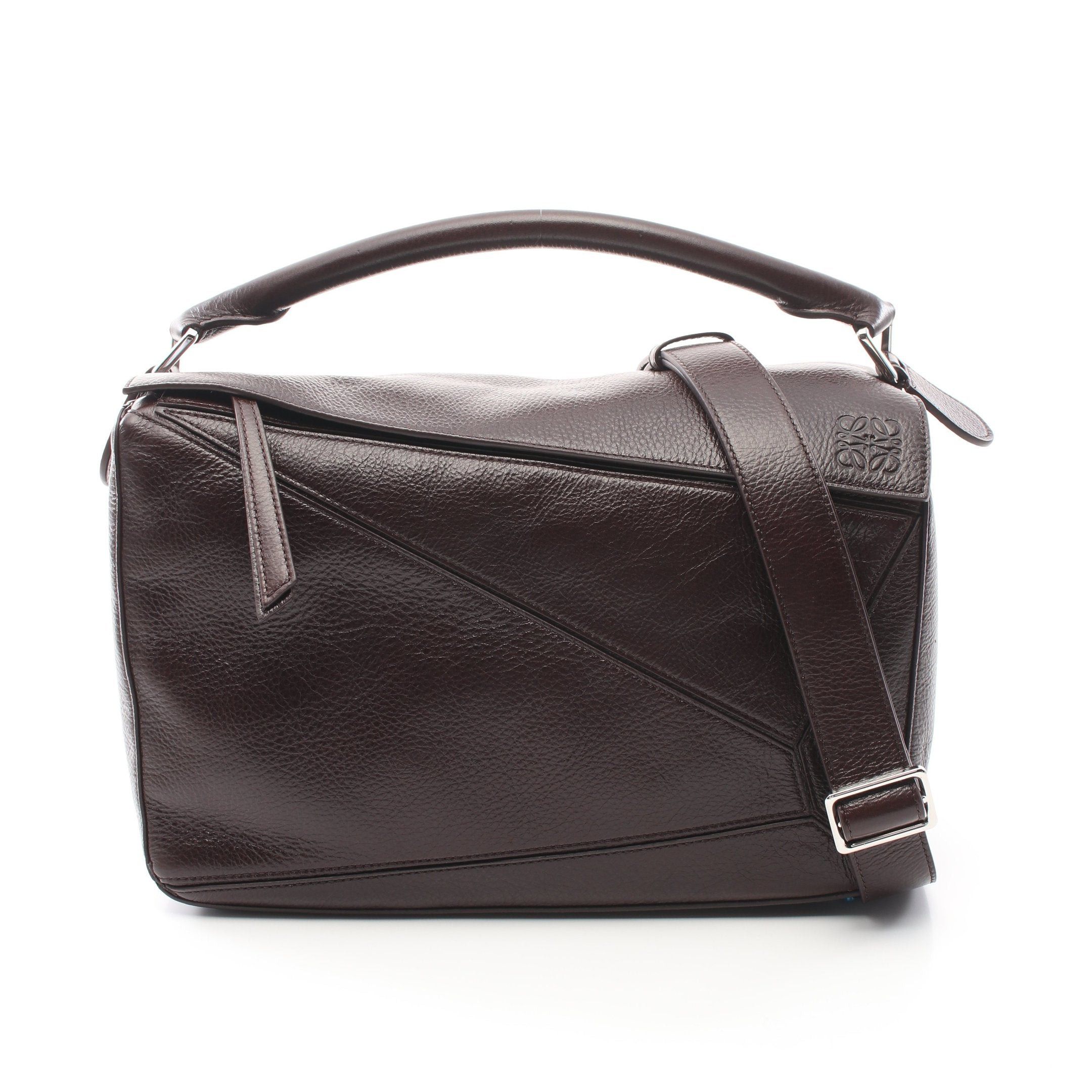 Loewe Loewe Puzzle Bag Large Handbag Leather Dark Brown Size ONE SIZE - 1 Thumbnail