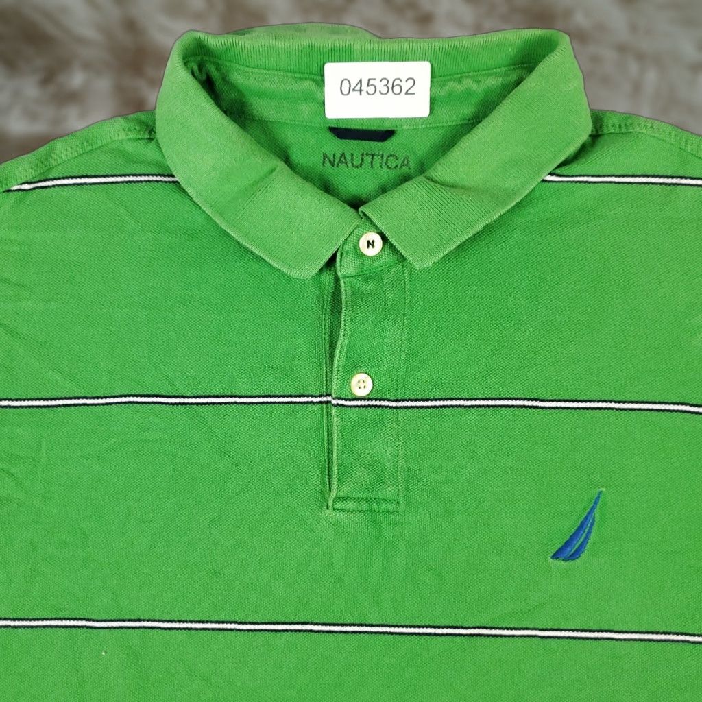 Nautica Nautica Polo Shirt Mens XL Green Striped Casual Short Sleeve Activewear Size US XL / EU 56 / 4 - 1 Thumbnail